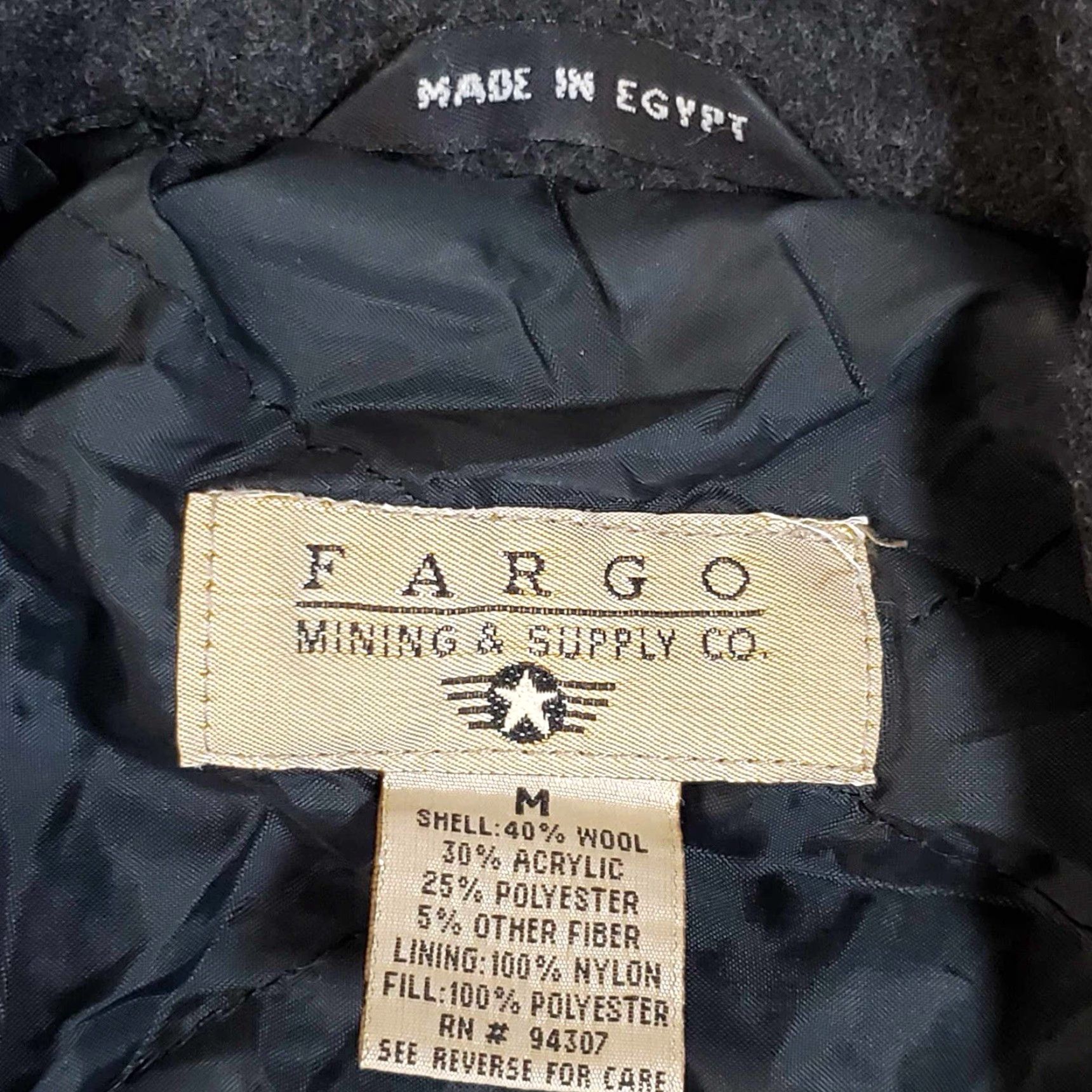 Vintage VINTAGE Fargo Mining Supply Jacket Unisex Adults Medium Black Wool Full Zip Overcoat M Size US M / EU 48-50 / 2 - 2 Thumbnail