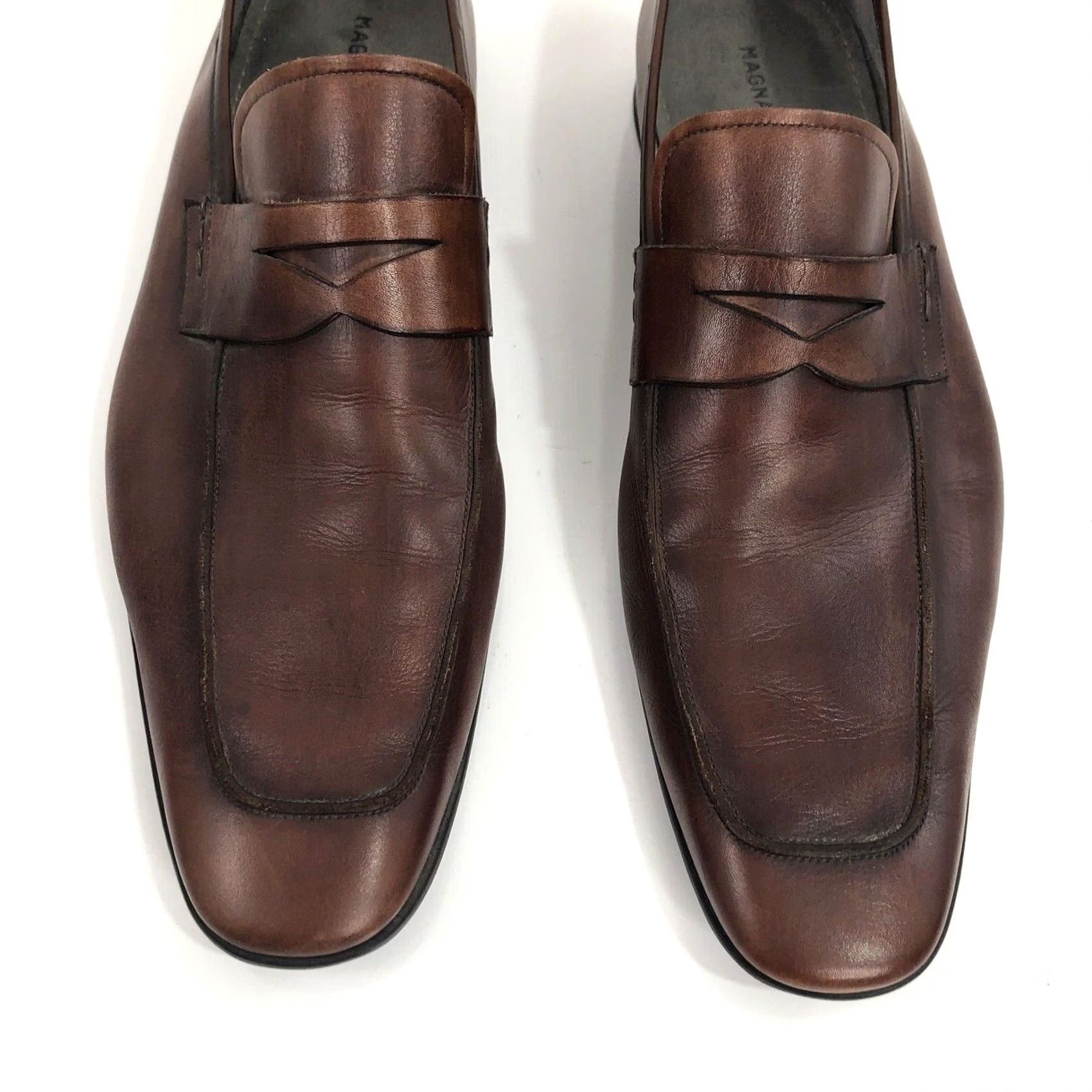 Magnanni Magnanni Mens 14 M Reddish Brown Loafers Mens Casual Leather Upper Loafer Shoes Magnanni Moccasin Style Men’s 14 M Brown Size US 14 / EU 47 - 2 Thumbnail