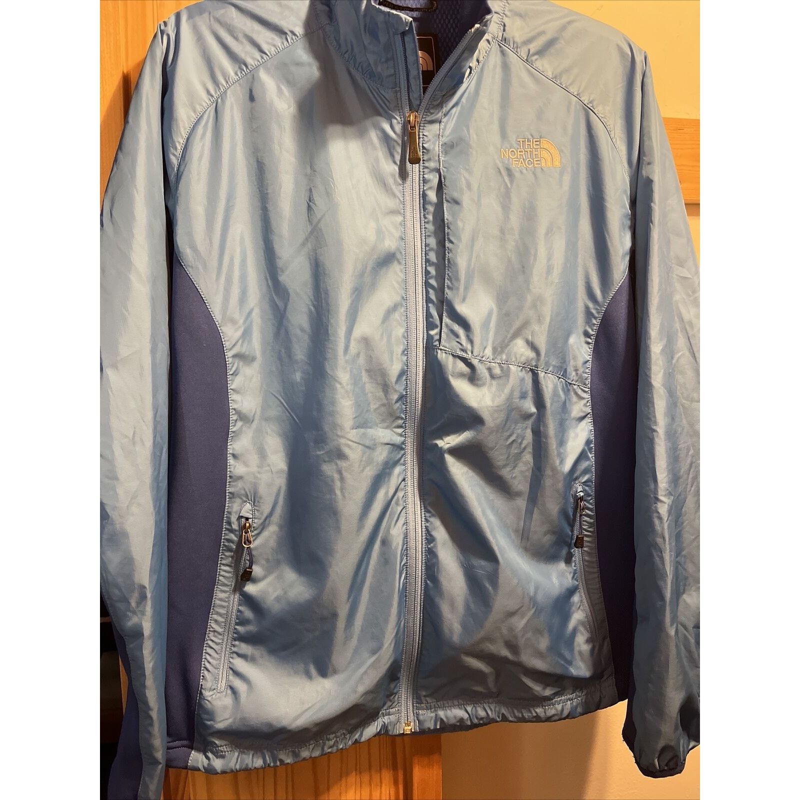 The North Face The North Face Women L Blue Zip Polyester Windbreaker Jacket Size L / US 10 / IT 46 - 6 Thumbnail