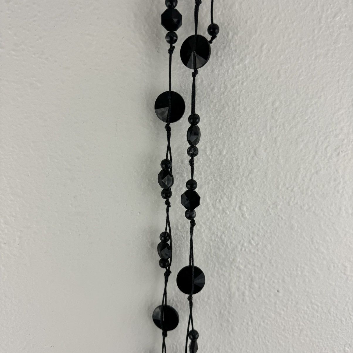 Vintage Vintage 90s Whimsygoth Grunge Black Cord Beaded Chain Belt Size ONE SIZE - 7 Thumbnail