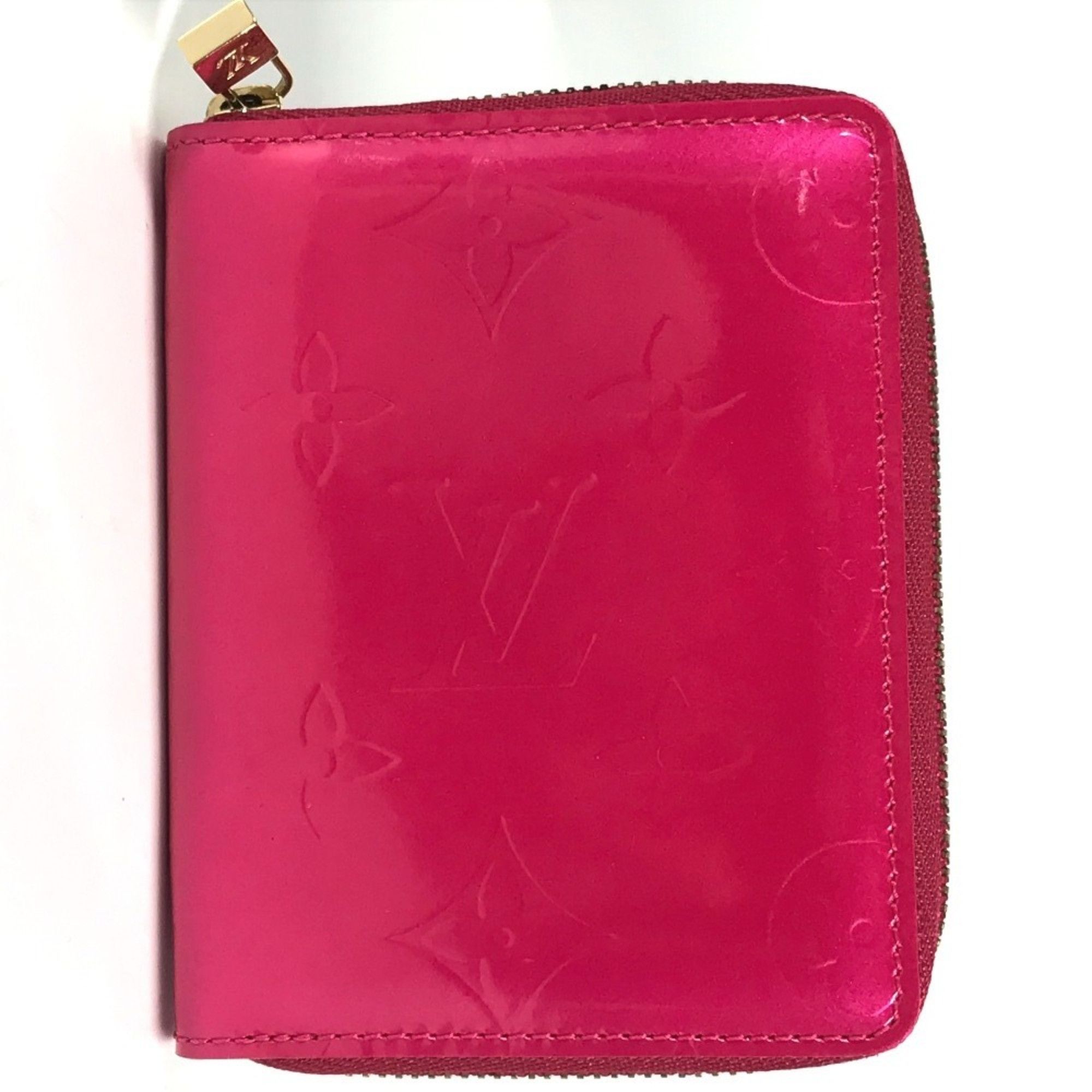 Louis Vuitton LOUIS VUITTON M91238 Monogram Vernis Bloom Compact Wallet, Round Zip Bifold Canvas, Women's, Fuchsia Pink Size ONE SIZE - 1 Thumbnail