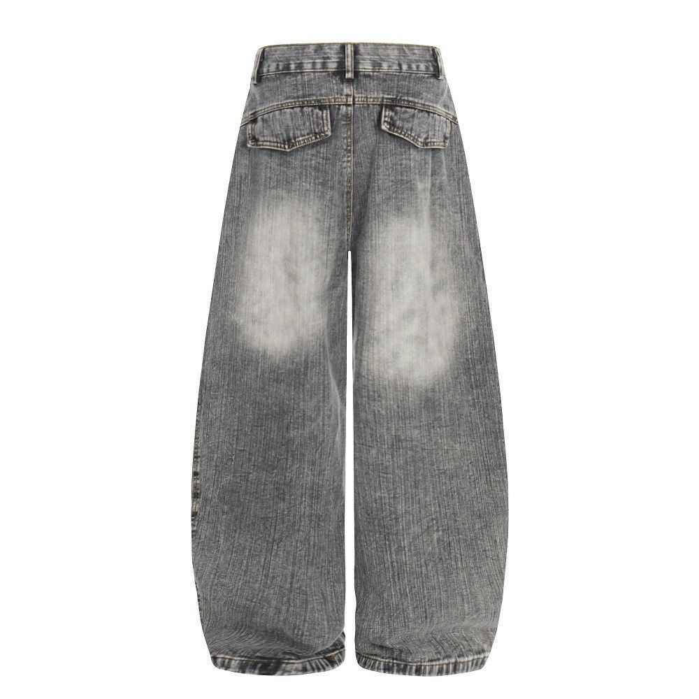 Vintage Vintage heavy-duty washed distressed curved jeans Size US 32 / EU 48 - 2 Thumbnail