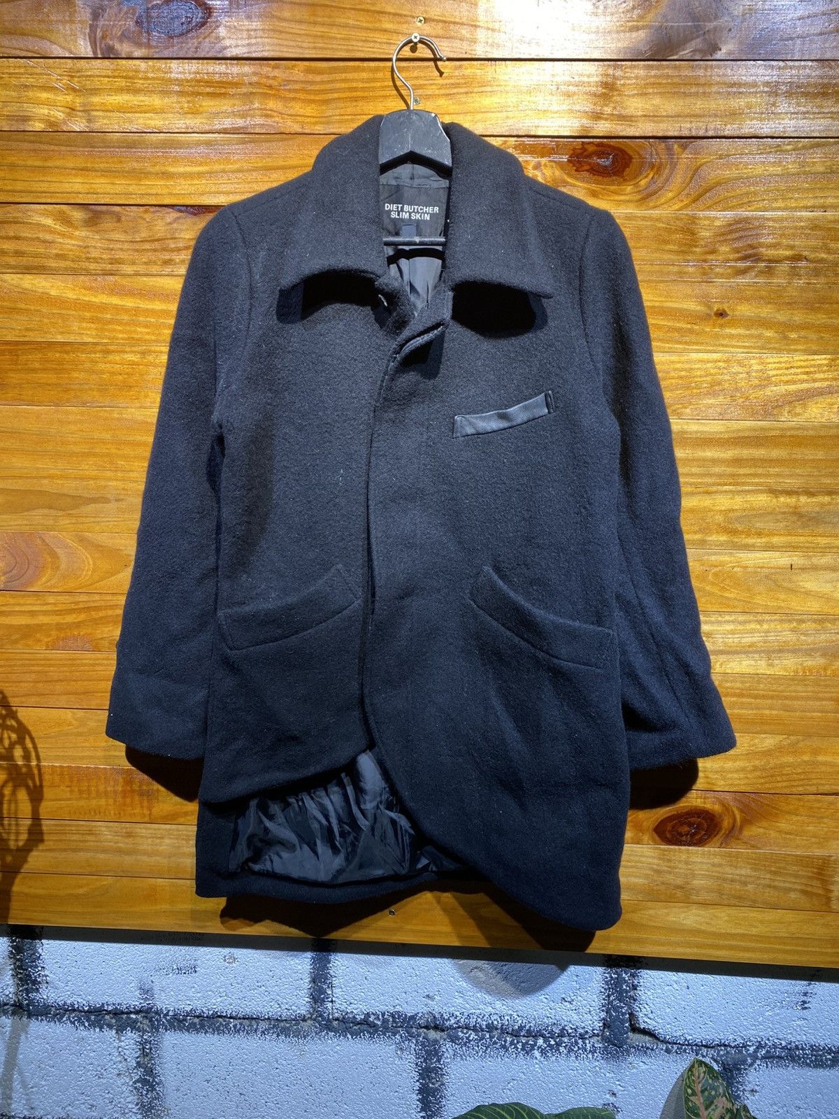 Diet Butcher Slim Skin Vintage Diet Butcher Slim Skin Black Wool Blend Coat Size US S / EU 44-46 / 1 - 5 Thumbnail