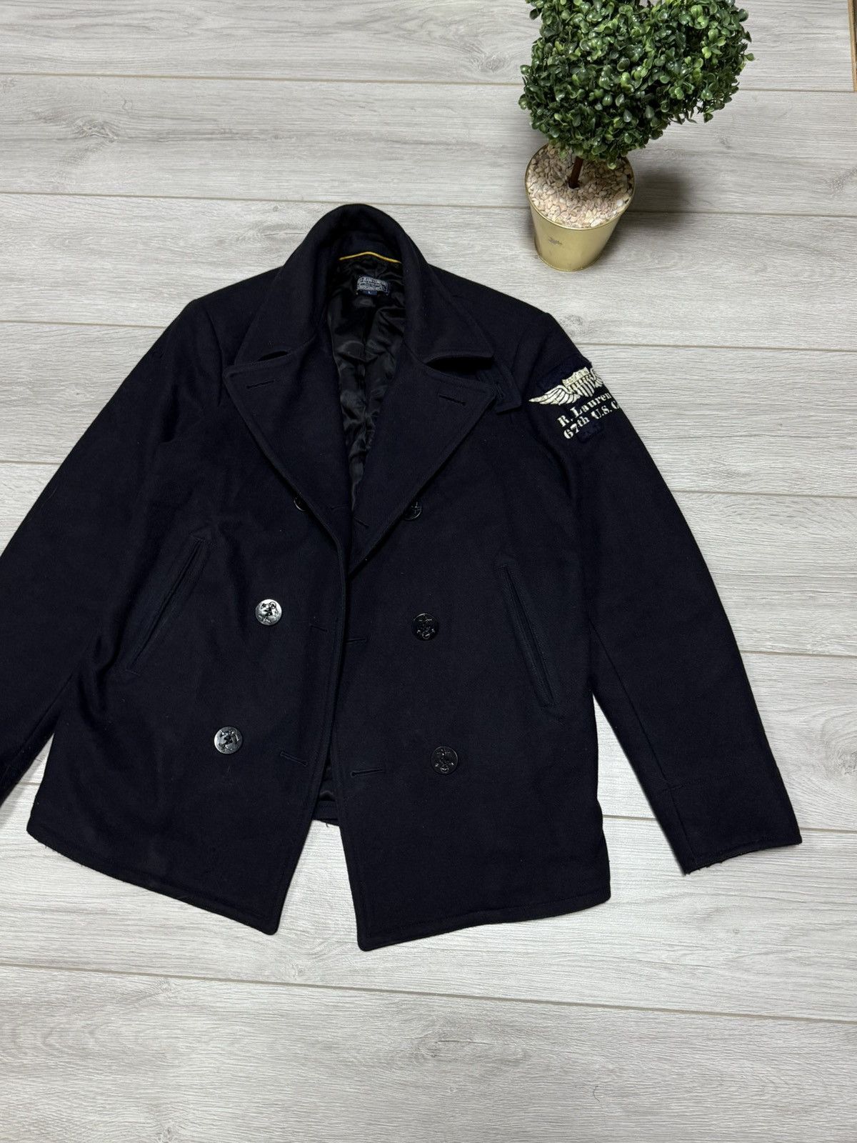 Polo Ralph Lauren POLO wool double breasted pea coat buttons jacket anchor Size US L / EU 52-54 / 3 - 9 Thumbnail