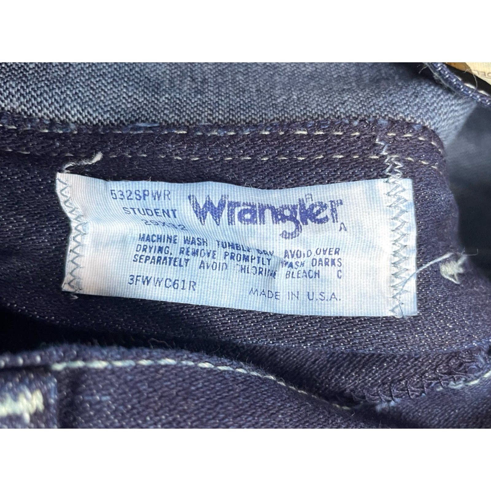 Wrangler VINTAGE Wrangler Jeans Straight Navy 29x32 Deadstock NWT USA Belt Loops Men Jeans 80s Vintage Style Size US 29 - 7 Thumbnail