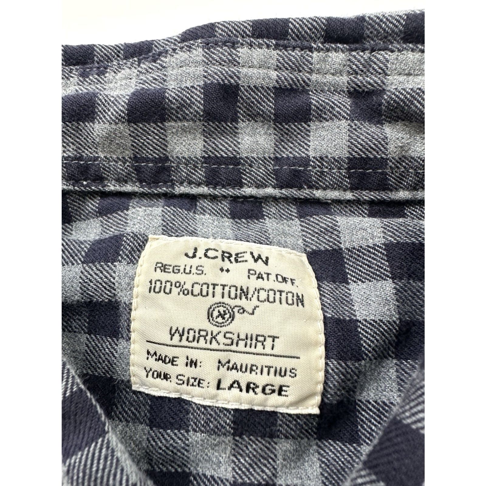 J.Crew J.Crew Shirt Mens Large Gray Plaid Workshirt Button Long Sleeve Size US L / EU 52-54 / 3 - 4 Thumbnail