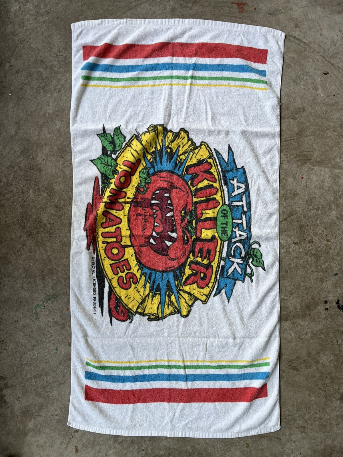 Vintage Vintage Attack of The Killer Tomatoes Beach Towel Very Rare Size ONE SIZE - 1 Thumbnail