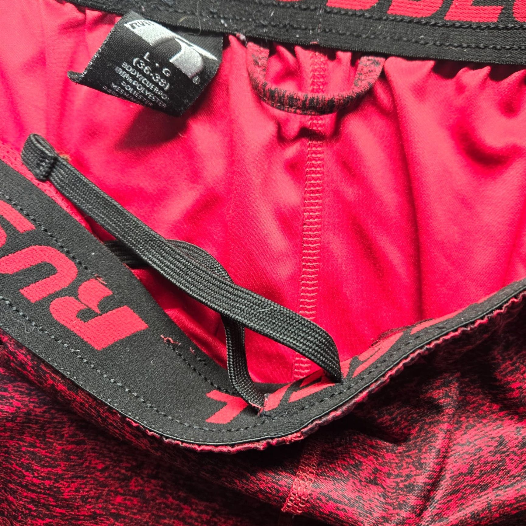 Russell Athletic Russell Athletic Red Polyester Basketball Shorts Mens L Adult Basketball Shorts Color Red Breathable Elastic Waist Easy Care Sports Shorts Size US 33 - 3 Thumbnail