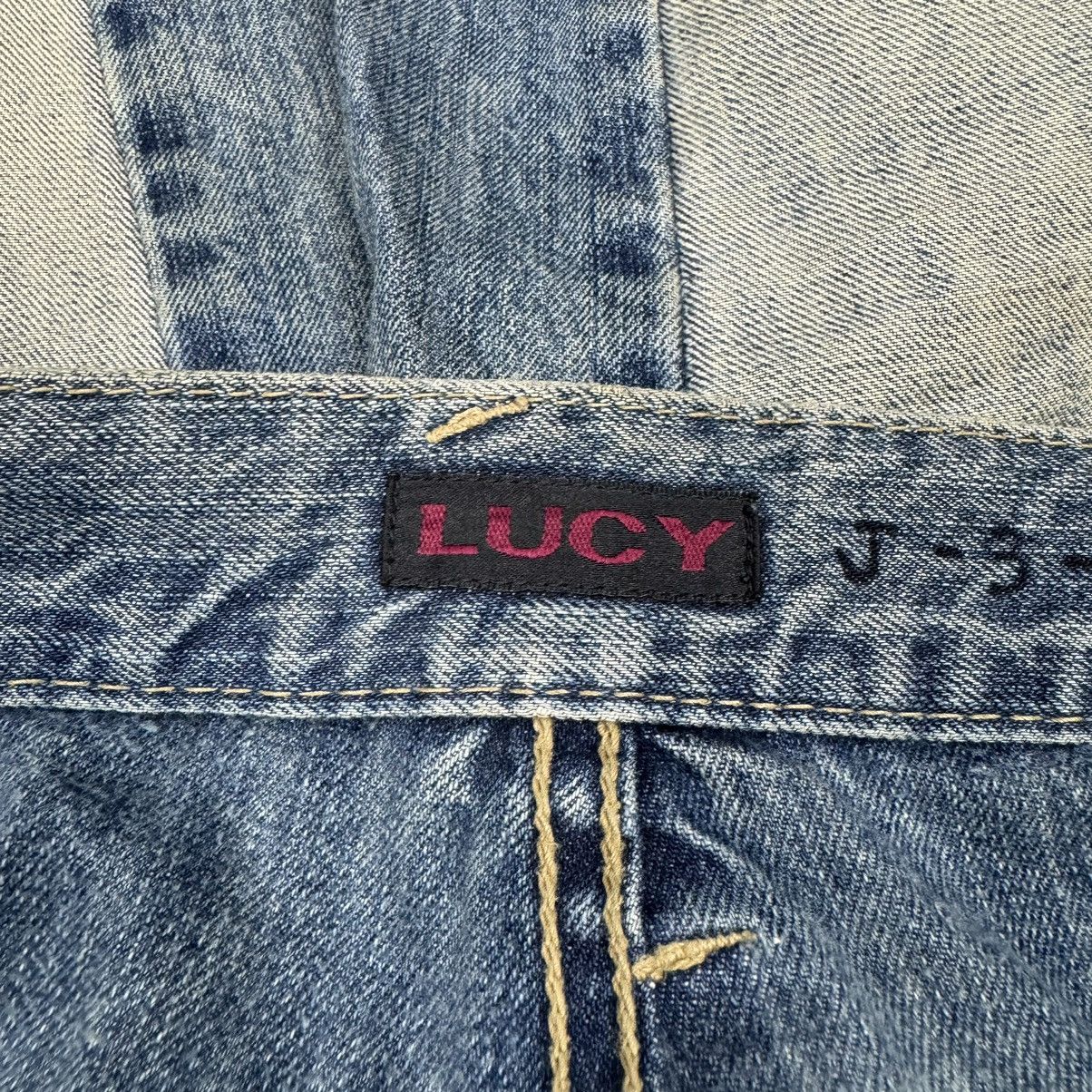 Japanese Brand ☀️LUCY Denim Two Tone Colour Patchwork Jeans Size US 33 - 10 Thumbnail