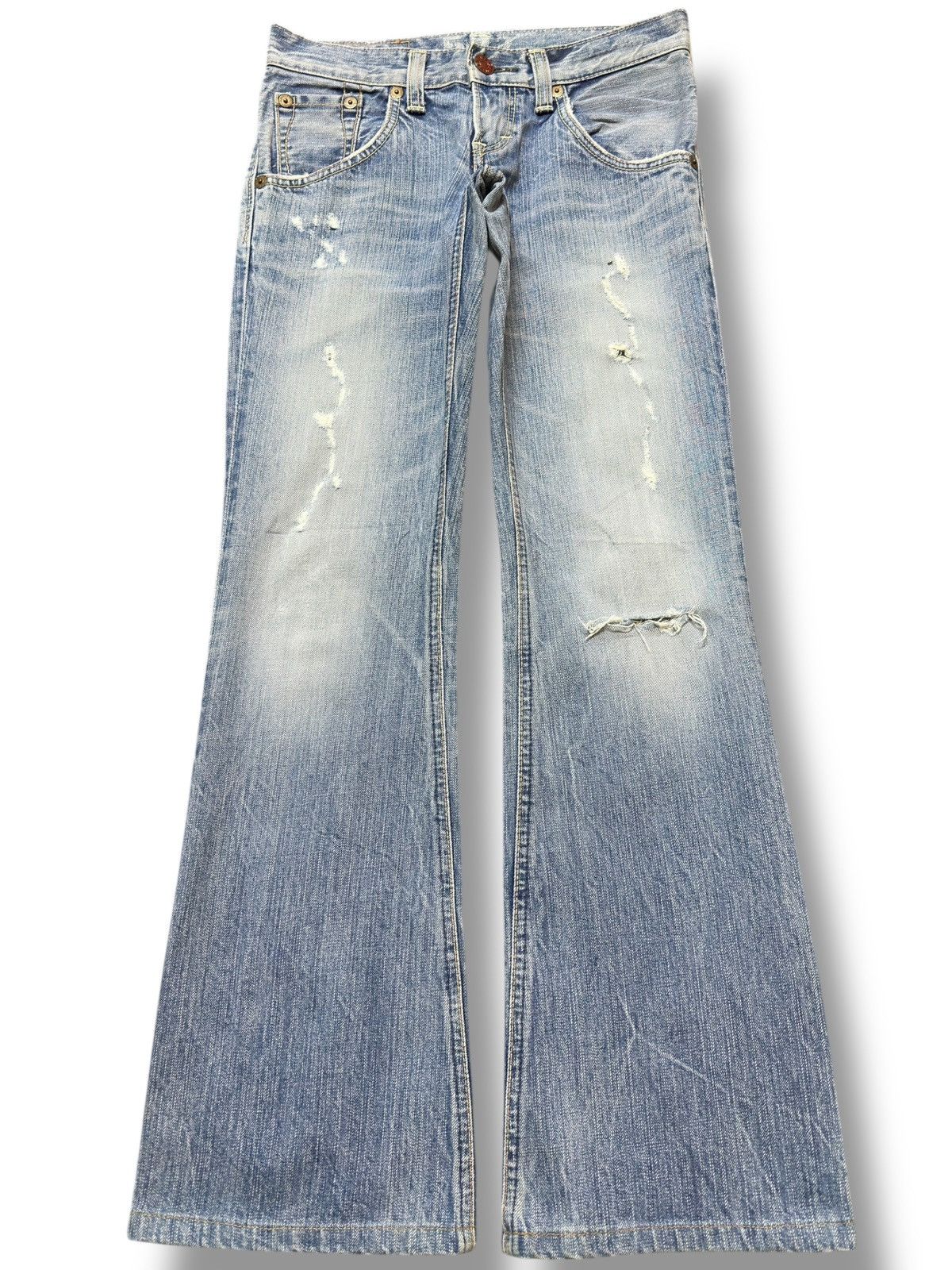 Edwin Vintage Edwin 503 Flare Faded Grunge Distressed Denim Size US 29 - 1 Thumbnail