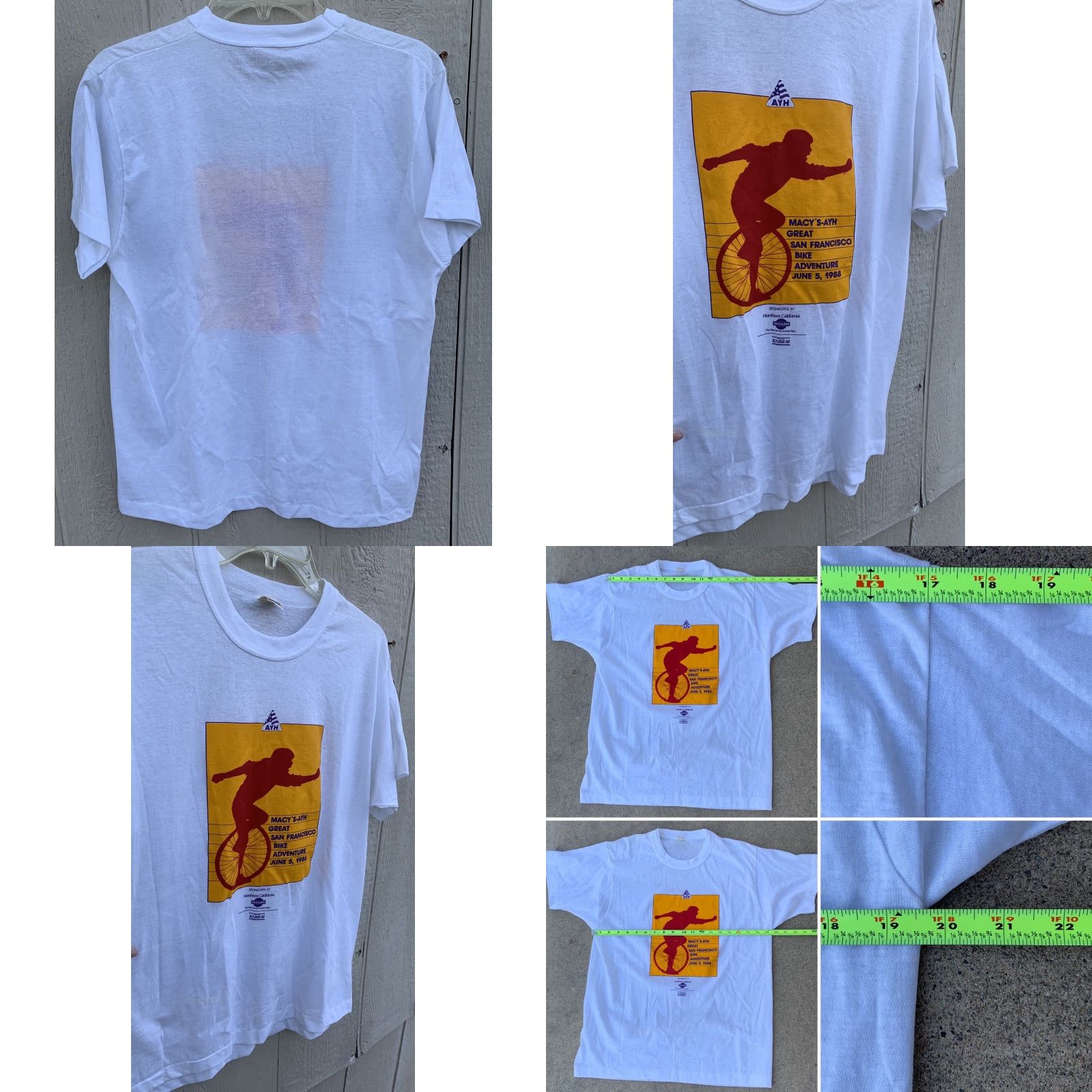 Vintage VINTAGE Macy’s-AYH Great San Francisco Bike Adventure 1988 T-Shirt L Nike? Size US L / EU 52-54 / 3 - 8 Thumbnail