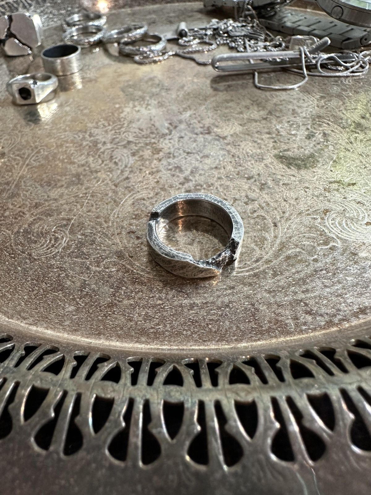 Gothmos Destroyed Hammered Ring GM 0069 Size ONE SIZE - 2 Thumbnail