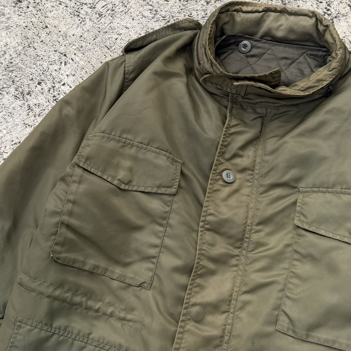 Vintage Army Project VTG Military Jacket Olive Green Quilted Lining Size US M / EU 48-50 / 2 - 2 Thumbnail