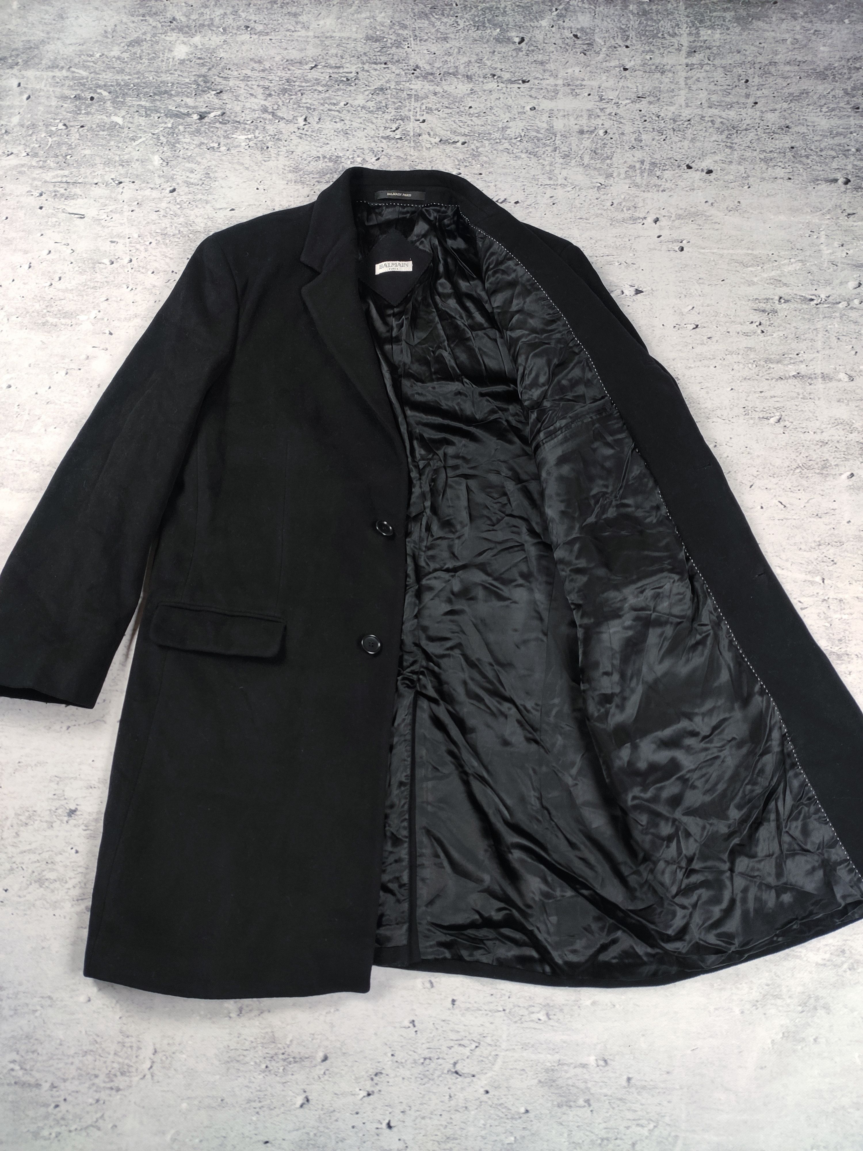 Balmain Balmain Paris woolen long coat men black Size US M / EU 48-50 / 2 - 10 Thumbnail