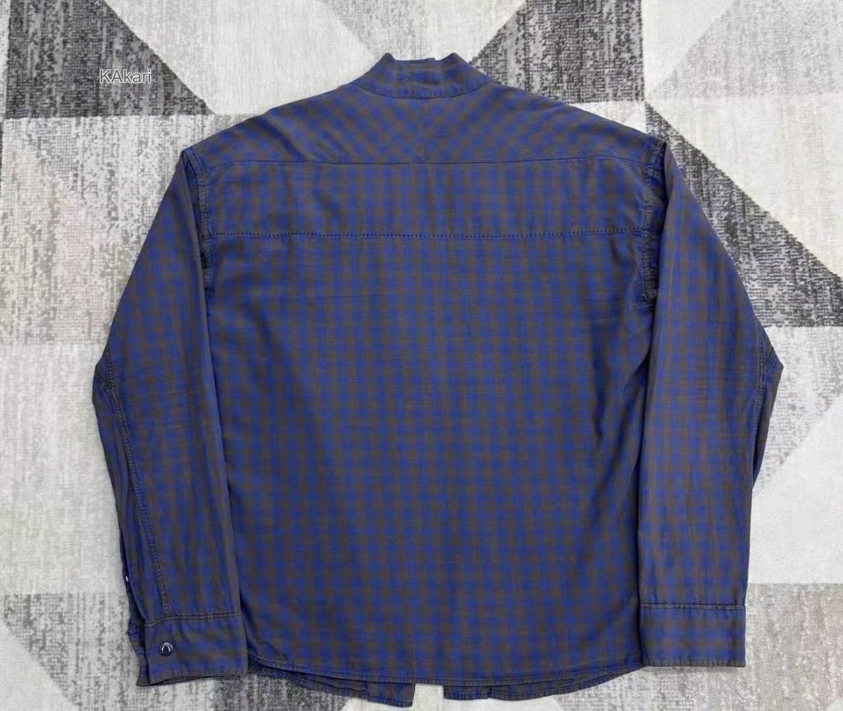 Visvim Blue Checkered Long Sleeve Open-Front Shirt Size US S / EU 44-46 / 1 - 3 Thumbnail