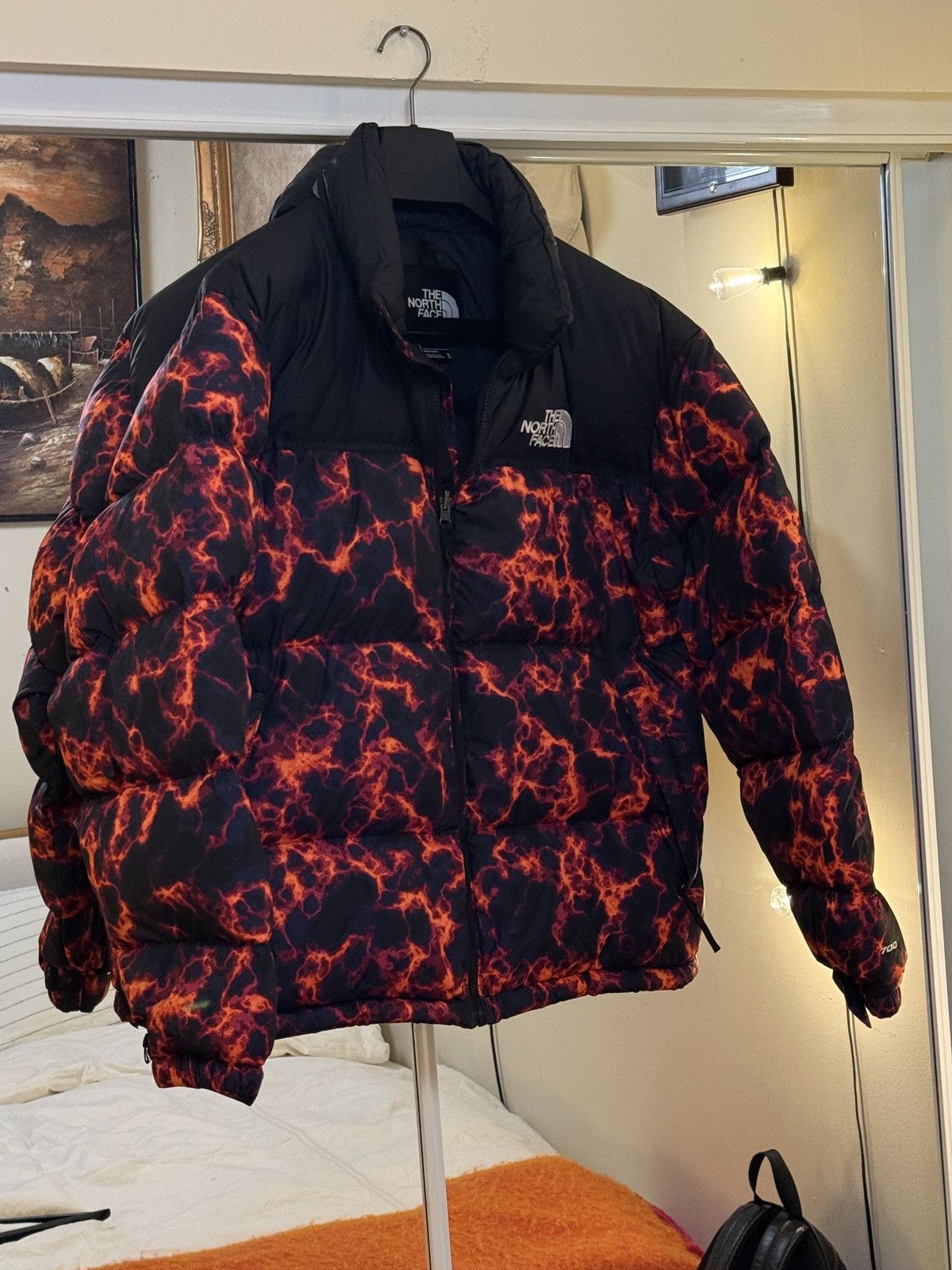 The North Face North Face 1996 Flame Print Neptuse Down Puffer Size US XL / EU 56 / 4 - 1 Thumbnail