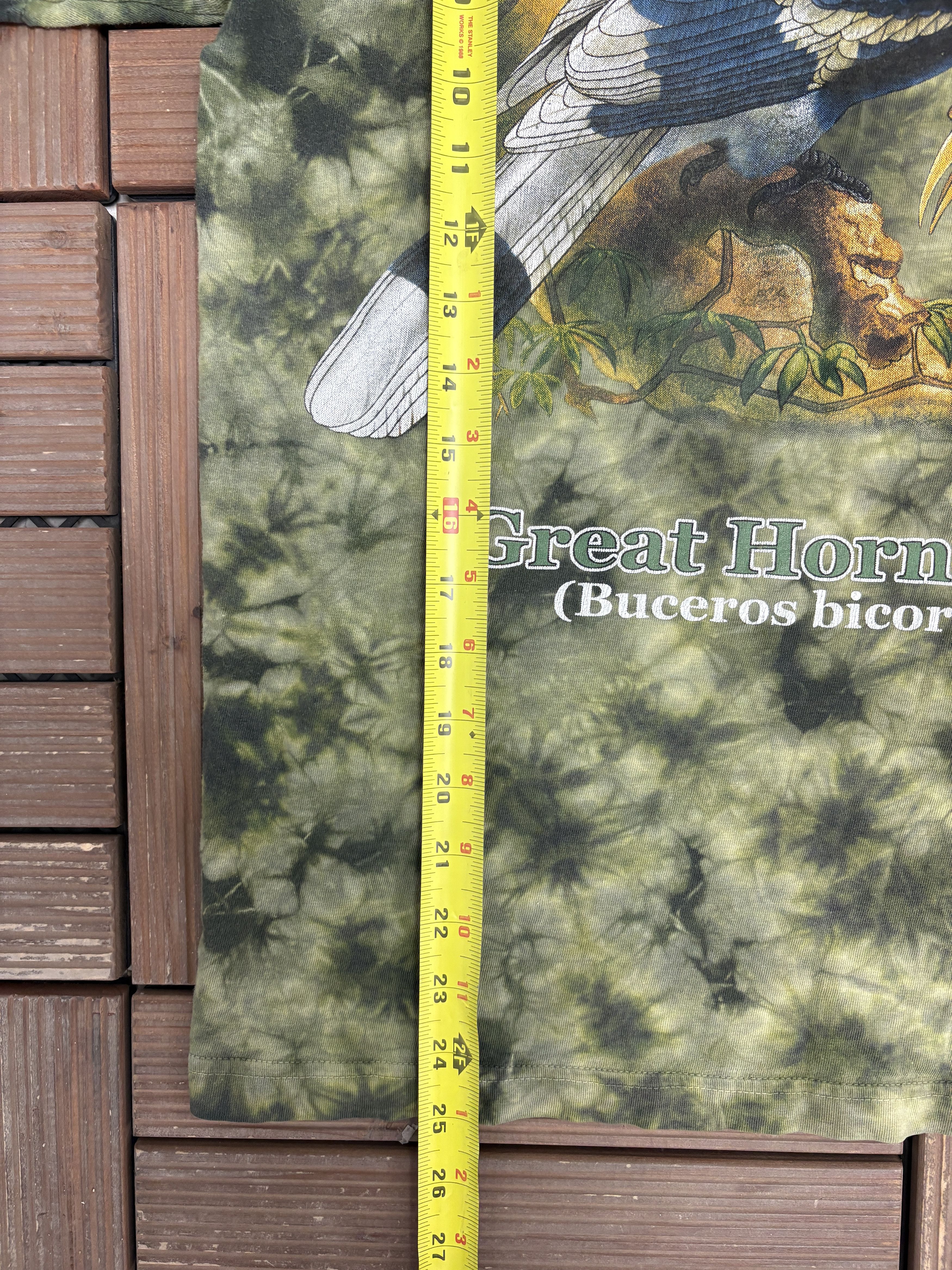 Vintage Great Hornbills (Buceros Bicornis) Vintage Green Tee Size US M / EU 48-50 / 2 - 6 Thumbnail