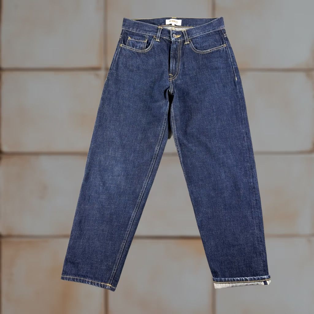 YMC YMC Jeans Women XS 28x26 Blue Denim Cotton Selvedge Dark Straight Relaxed Pocket Button Zip 1990s Portugal Size 26" / US 2 / IT 38 - 1 Thumbnail