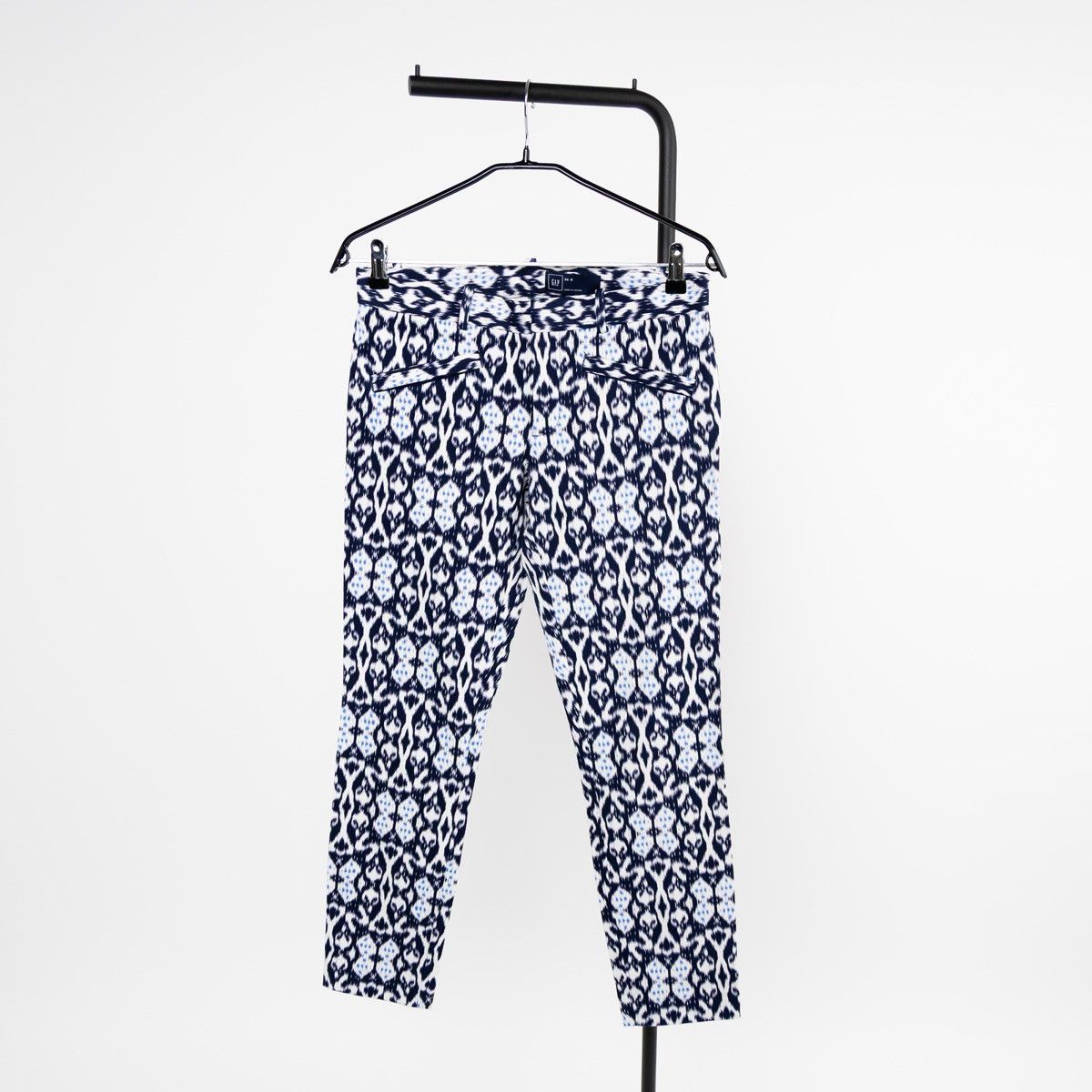 Gap GAP Womens Geometric Pattern Pants Blue White Slim Fit Size 28" / US 6 / IT 42 - 1 Thumbnail