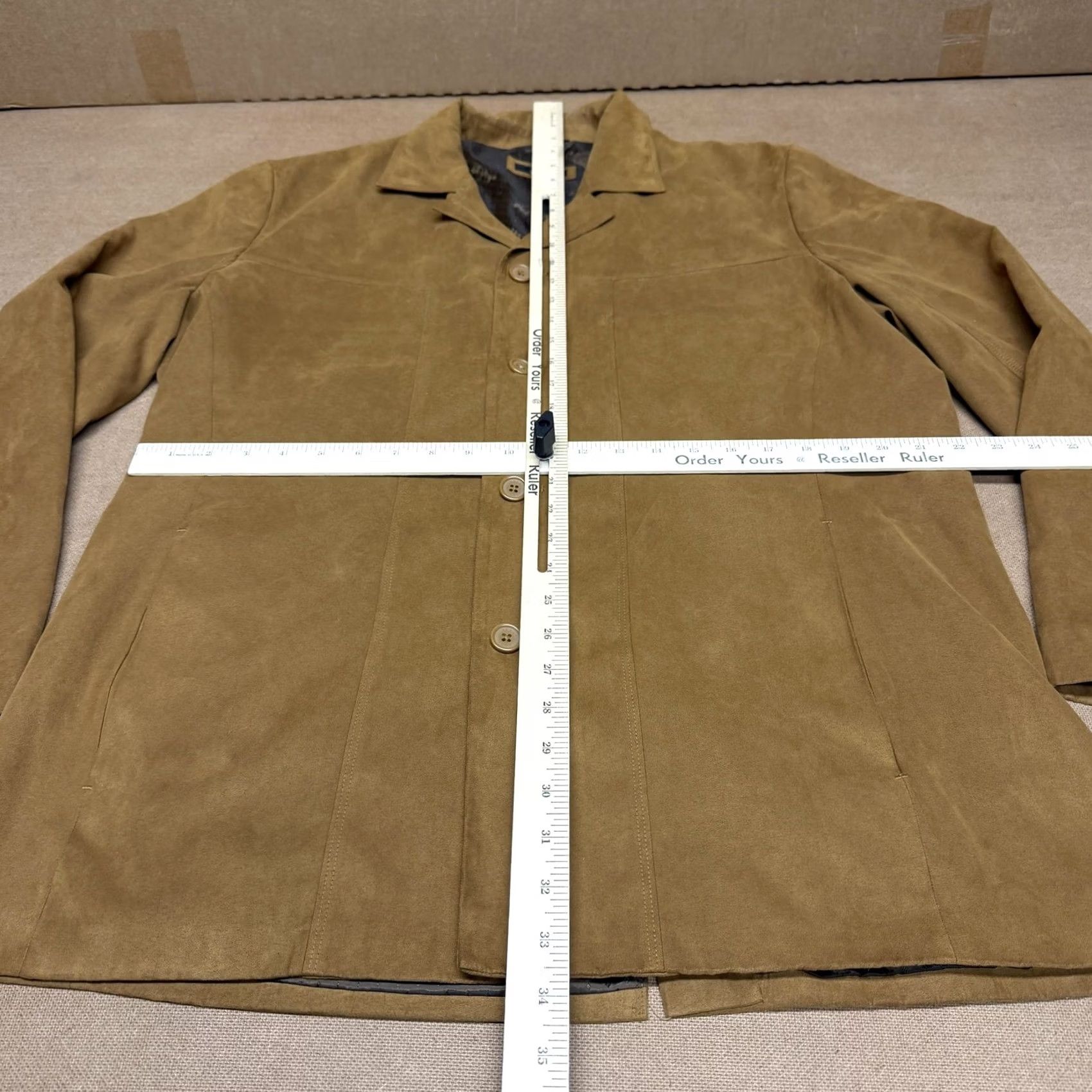 Alfani Alfani Coat Mens Large Brown Microfiber Overcoat Button Front Lined Pockets Size US L / EU 52-54 / 3 - 7 Thumbnail
