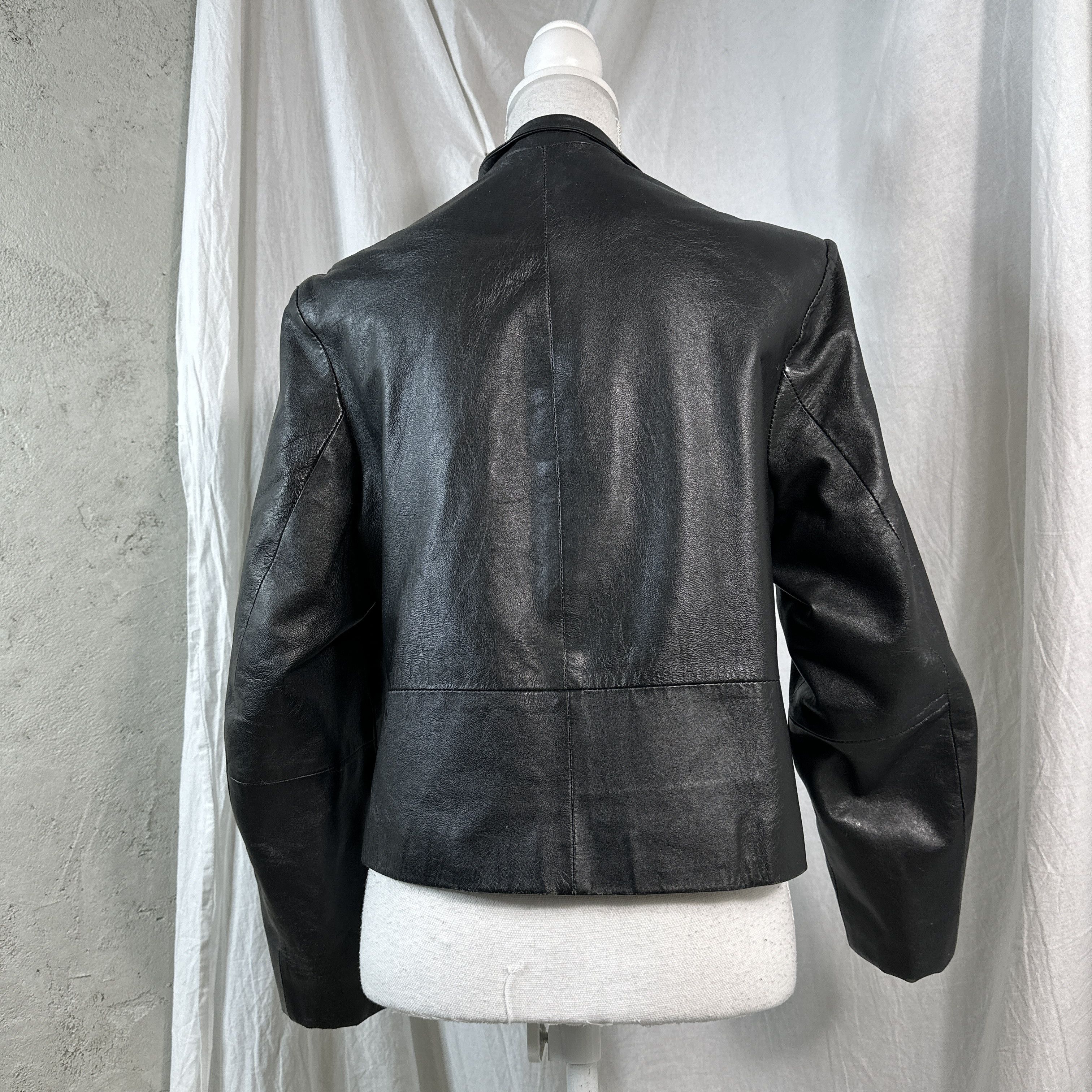 Vintage Vintage Cropped Leather Jacket Size US M / EU 48-50 / 2 - 8 Thumbnail