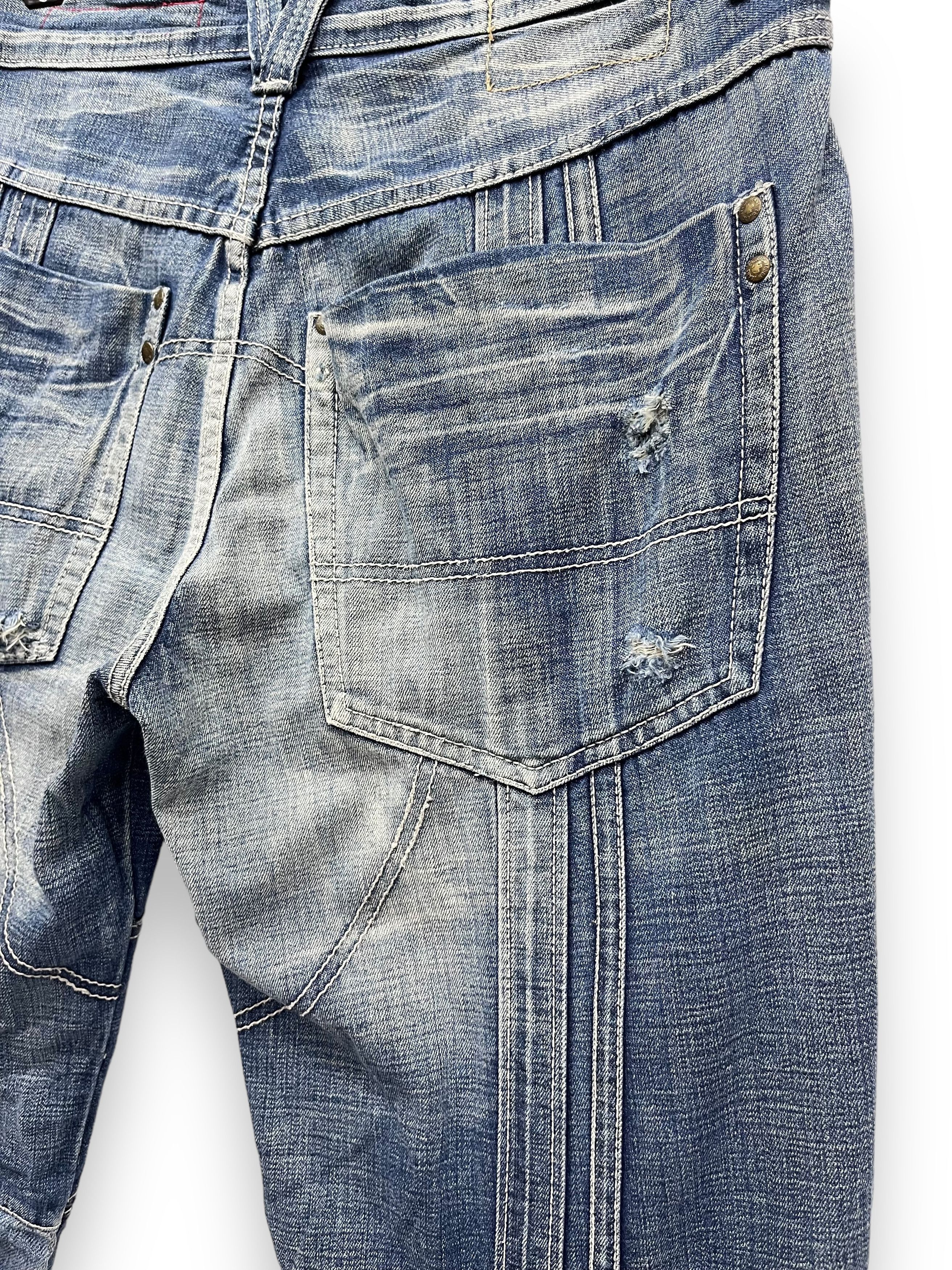Fashion Victim FYE🔥TOUGH JEANSMITH Designer Distressed Bartack Denim Pants Size US 34 / EU 50 - 15 Thumbnail