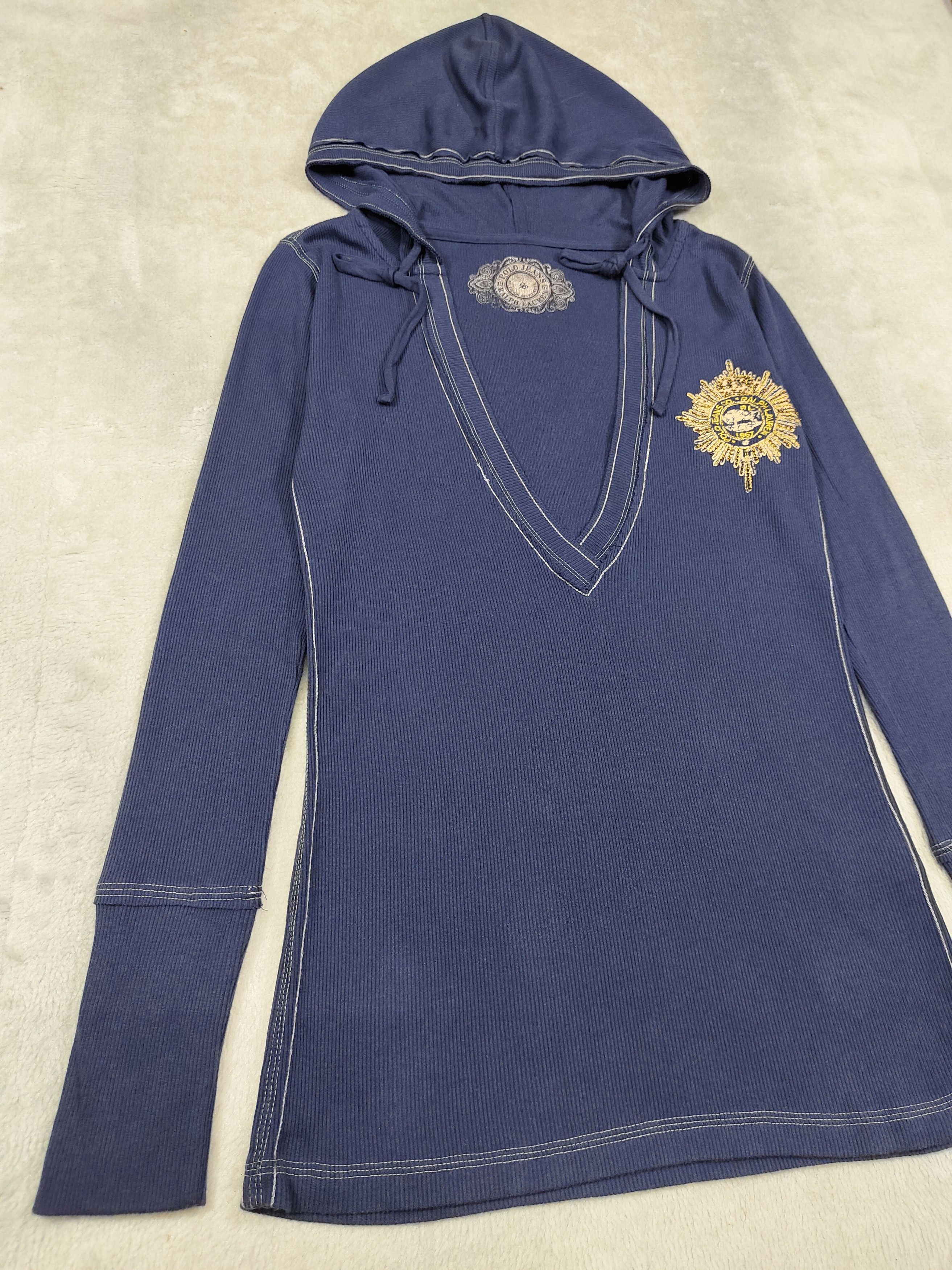 Polo Ralph Lauren 🔥Polo Jeans Ralph Lauren Embroidered Hoodie Size M / US 6-8 / IT 42-44 - 3 Thumbnail