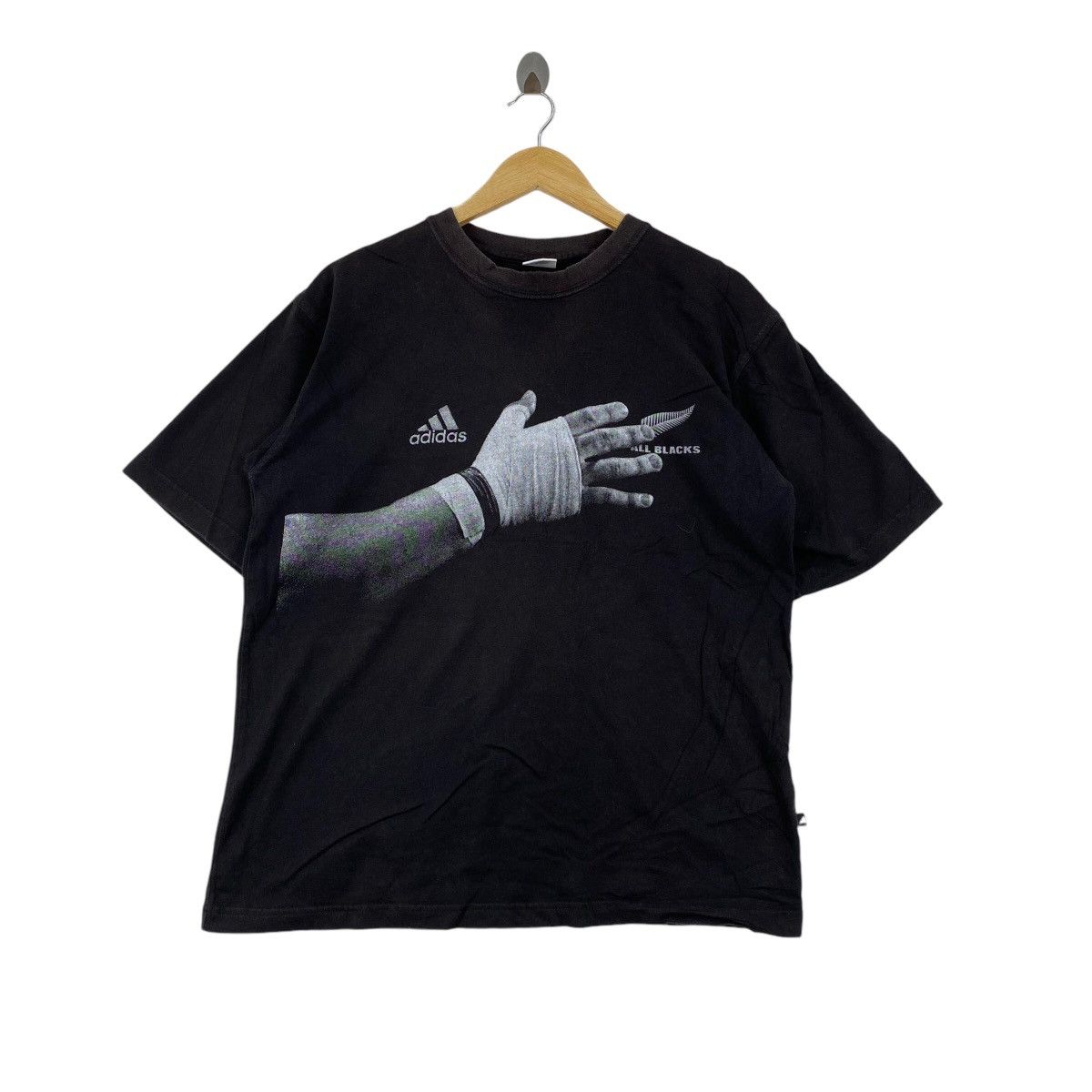 Adidas Vintage ADIDAS x ALL BLACKS Rugby Team Tee Shirt Top World Size US L / EU 52-54 / 3 - 1 Thumbnail