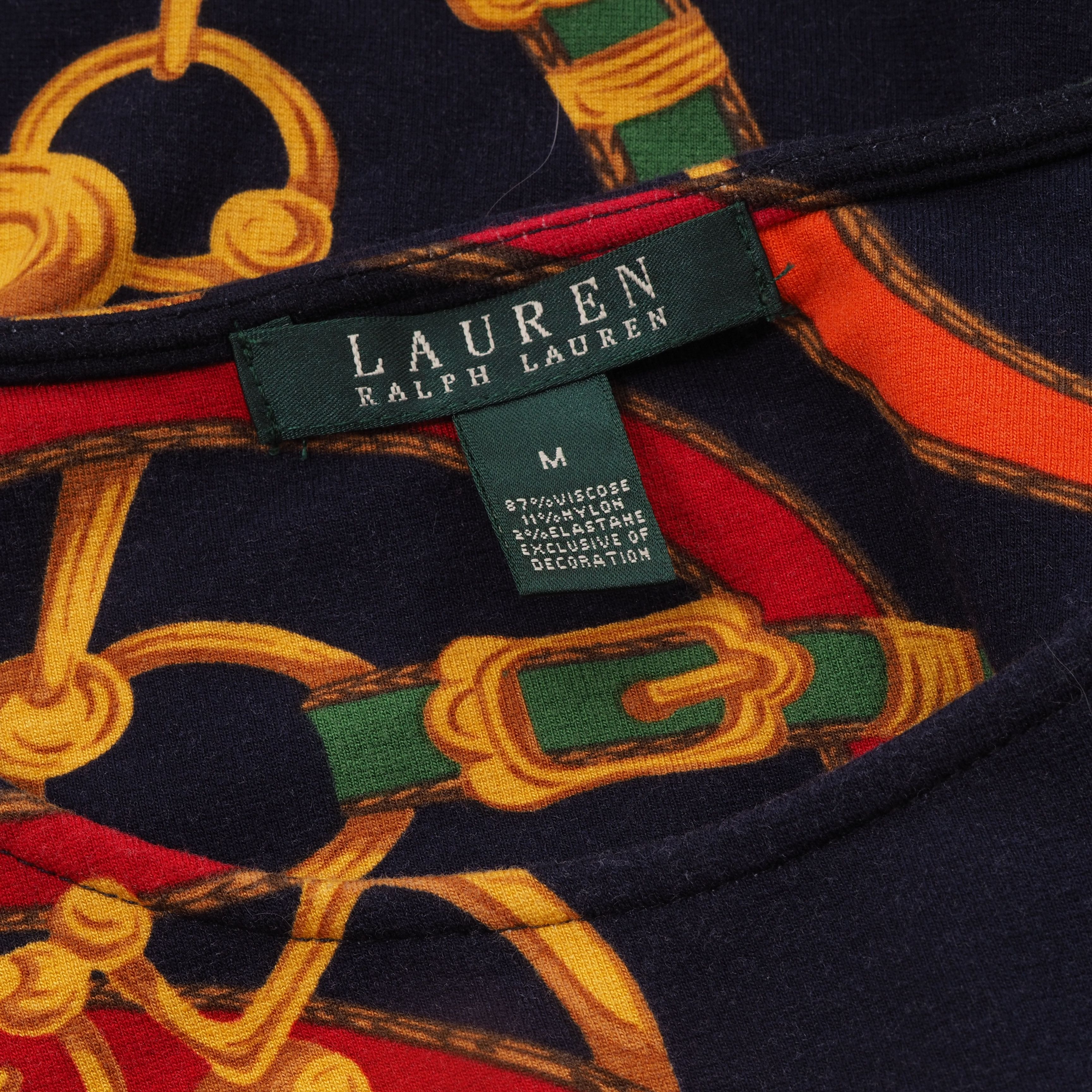 Lauren Ralph Lauren × Ralph Lauren × Vintage Lauren Ralph Lauren Blue Multi Chain Straps Print Dress Size M / US 6-8 / IT 42-44 - 5 Thumbnail