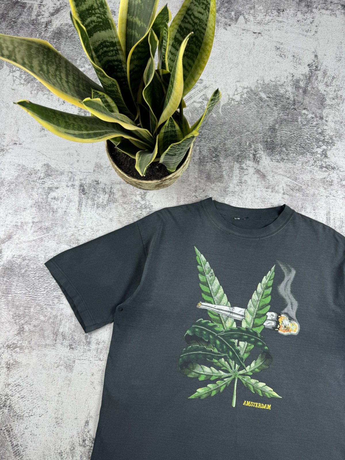 Rap Tees Marijuana Smoke Weed Amsterdam Hip Hop Faded Y2K T Shirt Tee Size US L / EU 52-54 / 3 - 4 Thumbnail