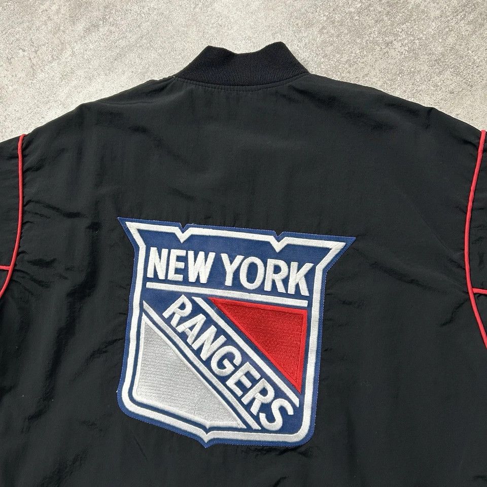 NHL × Starter × Vintage NHL NEW YORK RANGERS STARTER SATIN JACKET BOMBER BIG LOGO Size US L / EU 52-54 / 3 - 3 Thumbnail