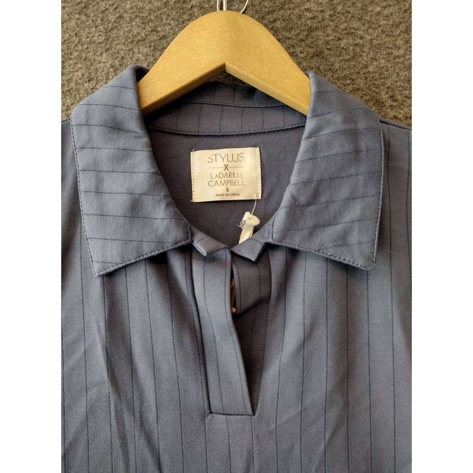Vintage STYLUS Ladarius Campbell Light Striped Casual Shirt Blue Polo S/M Size US S / EU 44-46 / 1 - 3 Thumbnail