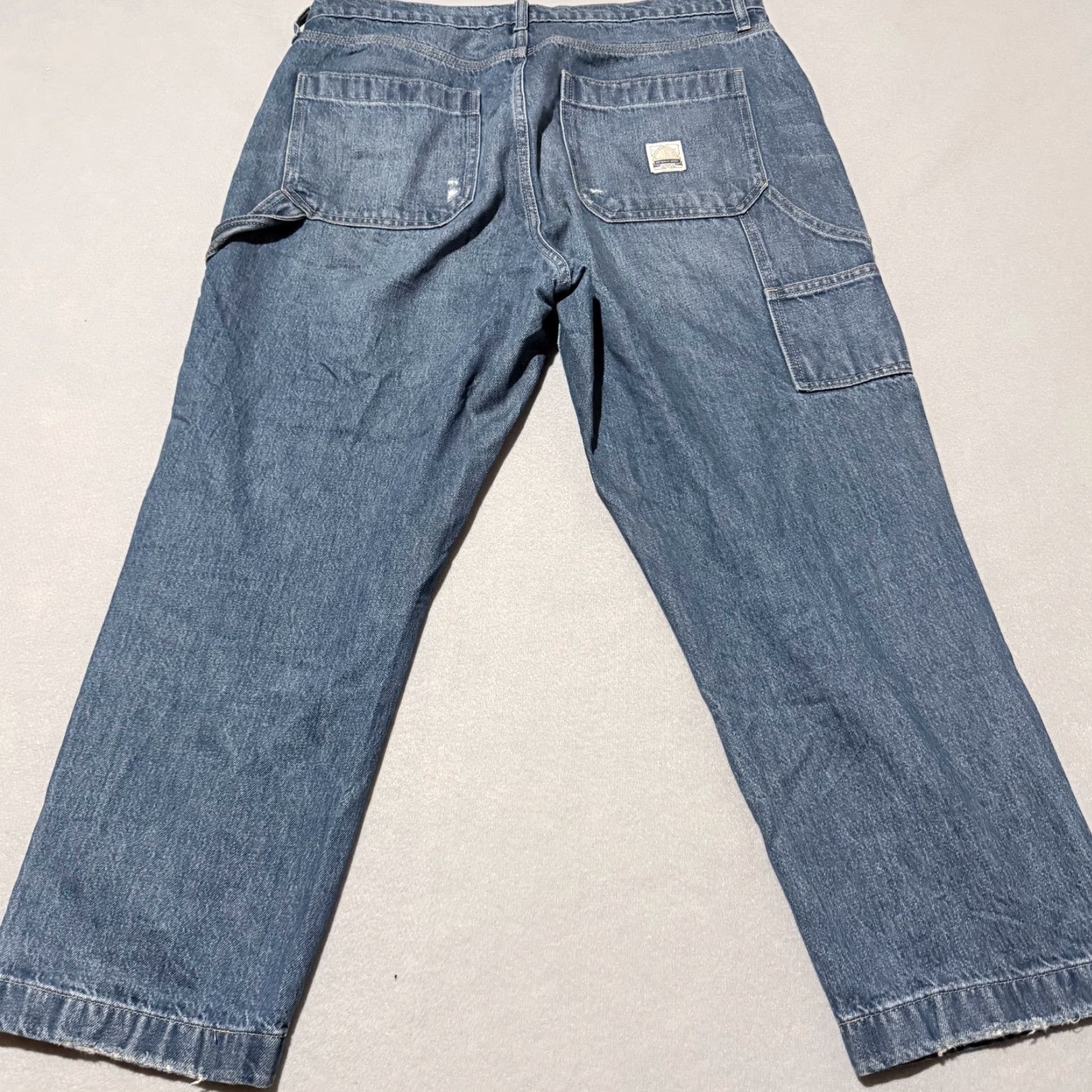 Gap VINTAGE Gap Carpenter Jeans Men's Blue Denim Button Fly Straight Relaxed Fit - 33/16R Size US 33 - 2 Thumbnail