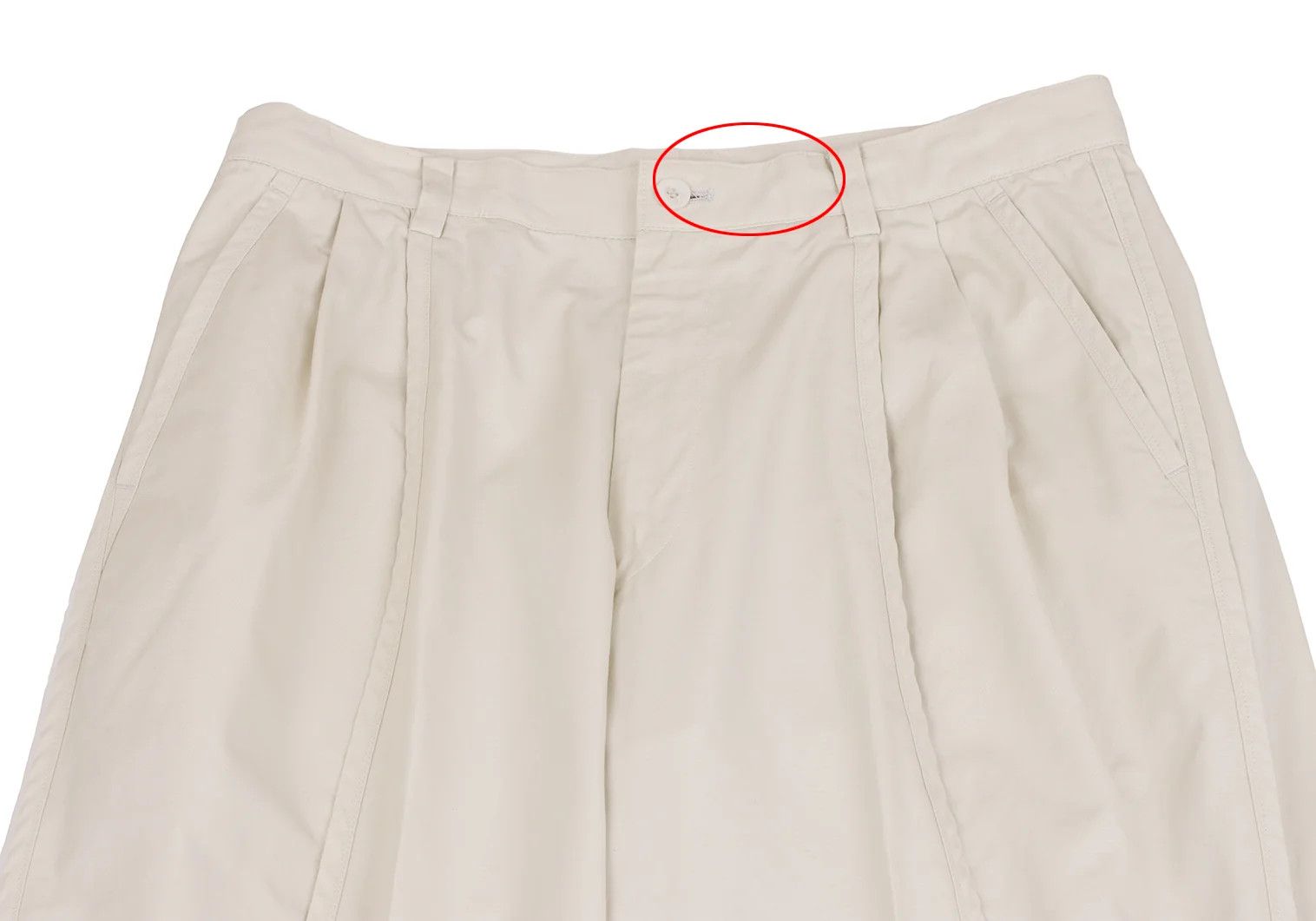 Issey Miyake Cotton Tapered Pants in Off Beige, Size L Size US 38 / EU 54 - 2 Thumbnail