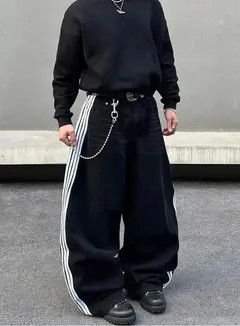 Other Track Baggy Black Denim Jeans Size US 33 - 5 Thumbnail