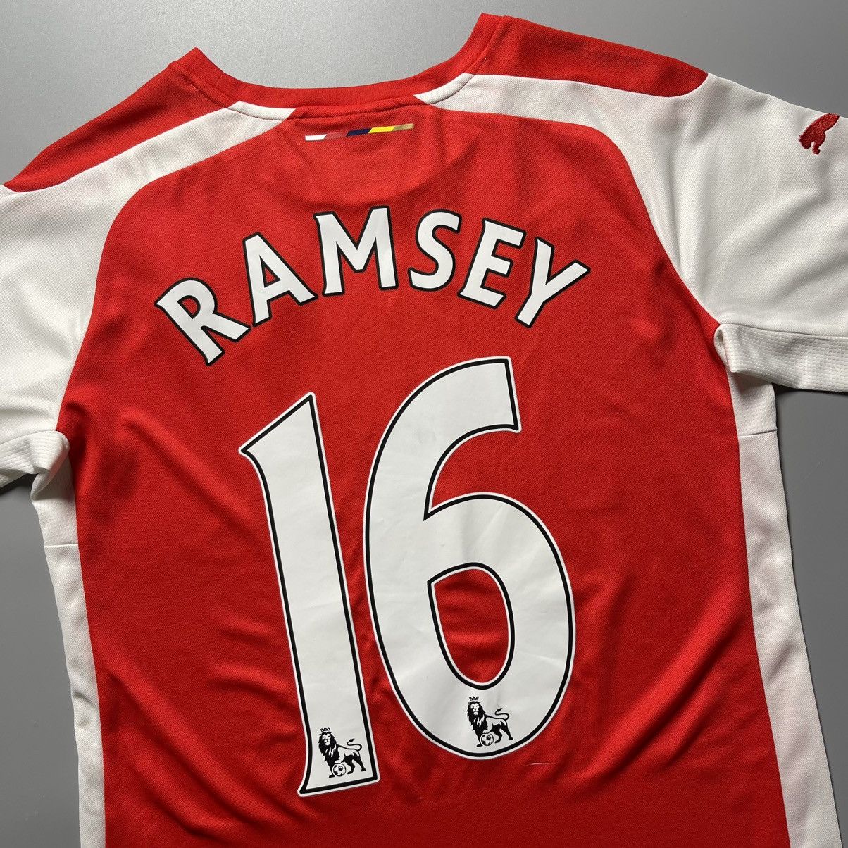 Puma × Vintage WOMENS ARSENAL PUMA 2014/2015 SOCCER HOME JERSEY #16 RAMSEY Size M / US 6-8 / IT 42-44 - 9 Thumbnail