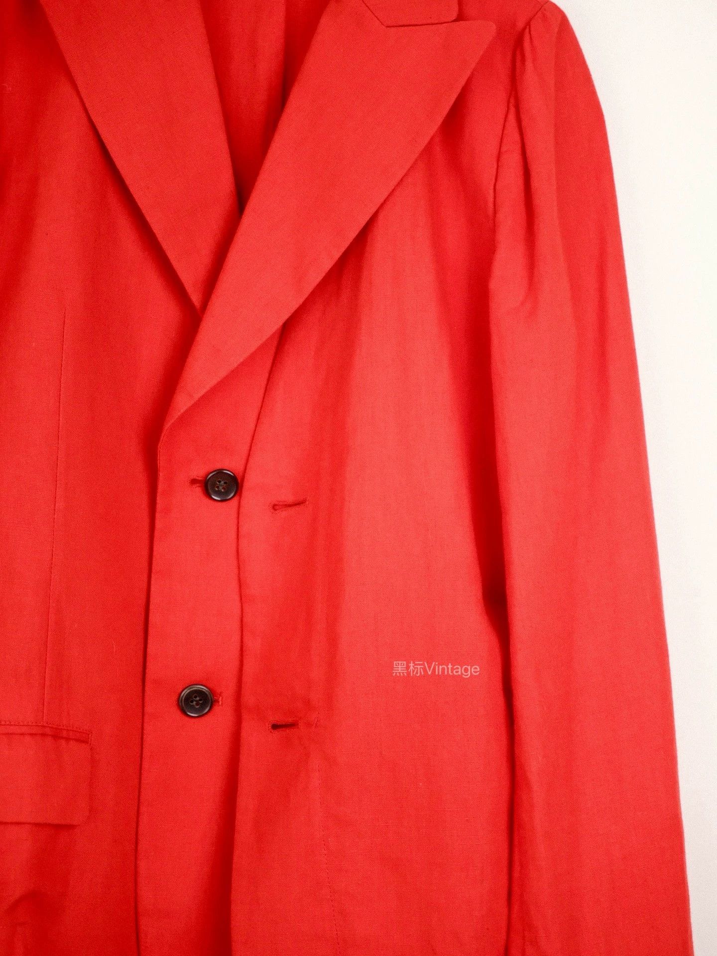 Yohji Yamamoto Yohji Yamamoto 08SS Vintage Silk-Panel Red DB Jacket Women's Size S / US 4 / IT 40 - 3 Thumbnail