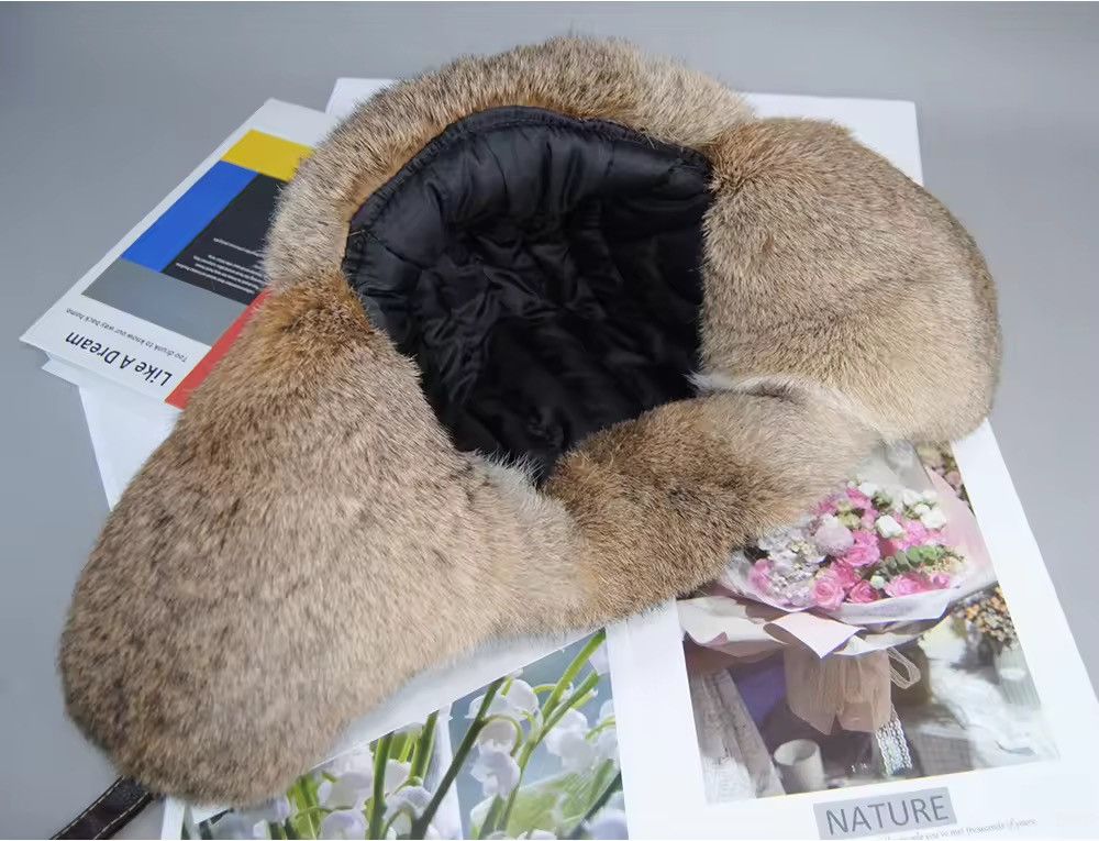 Other Unisex Genuine Sheepskin Real Rabbit Fur Hats Size ONE SIZE - 6 Thumbnail