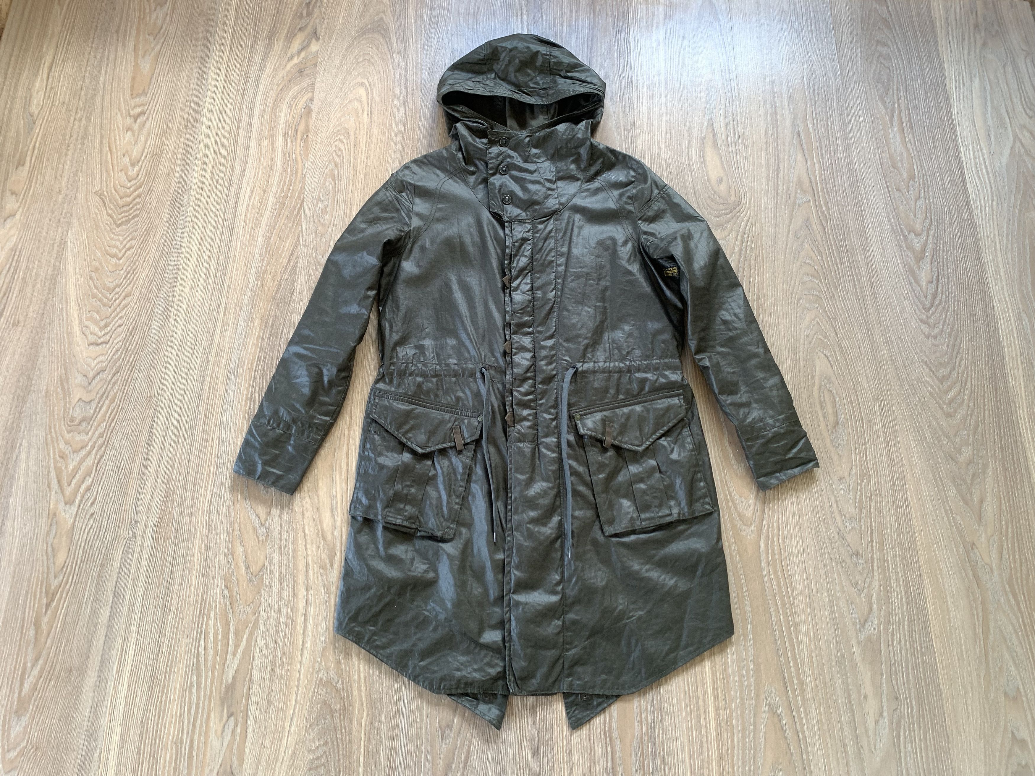 G-Star Womens G Star Raw Legion Parka Khaki Wax Trench Coat Size XS / US 0-2 / IT 36-38 - 1 Thumbnail