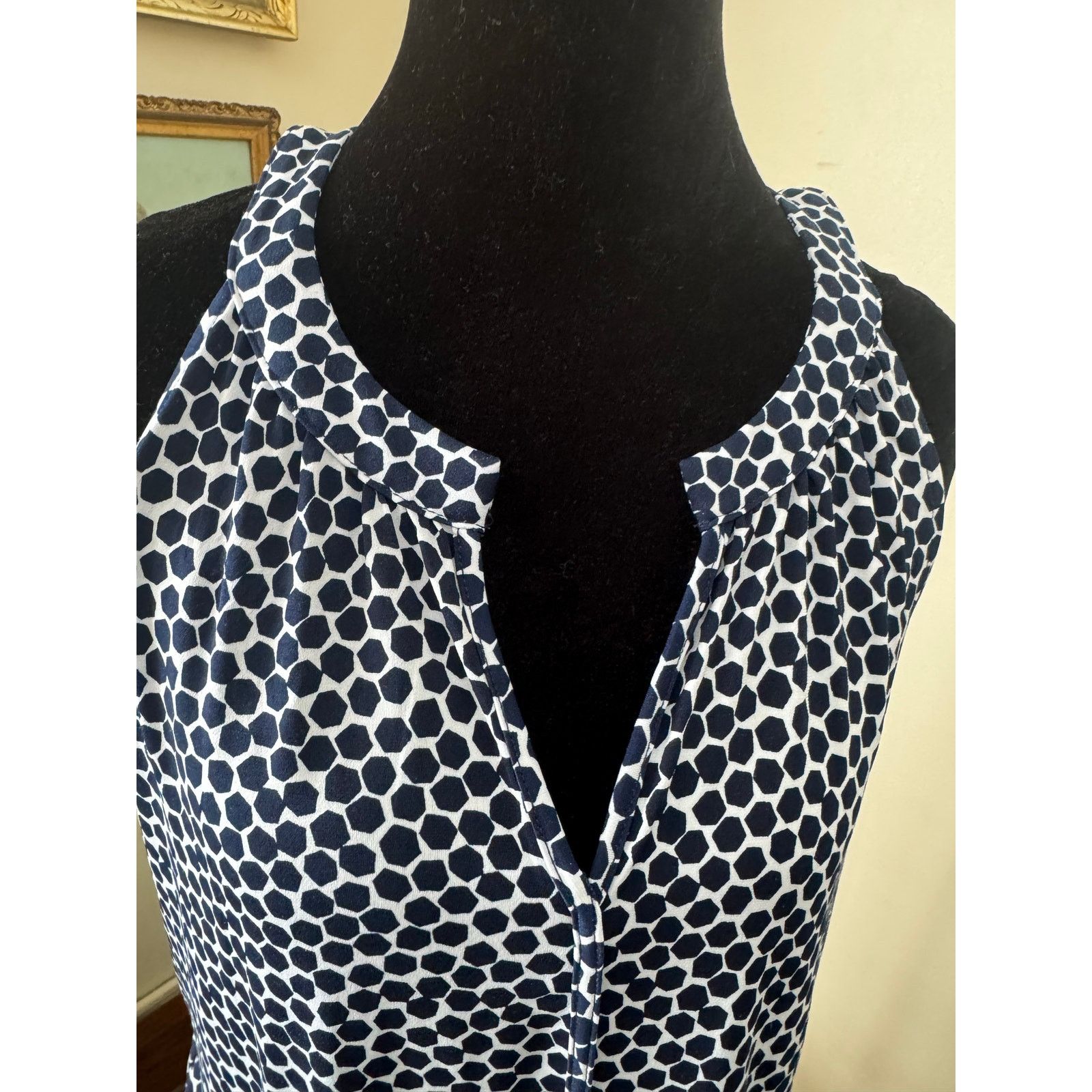 Banana Republic Banana Republic Navy White Print Sleeveless Dress Small Size S / US 4 / IT 40 - 2 Thumbnail
