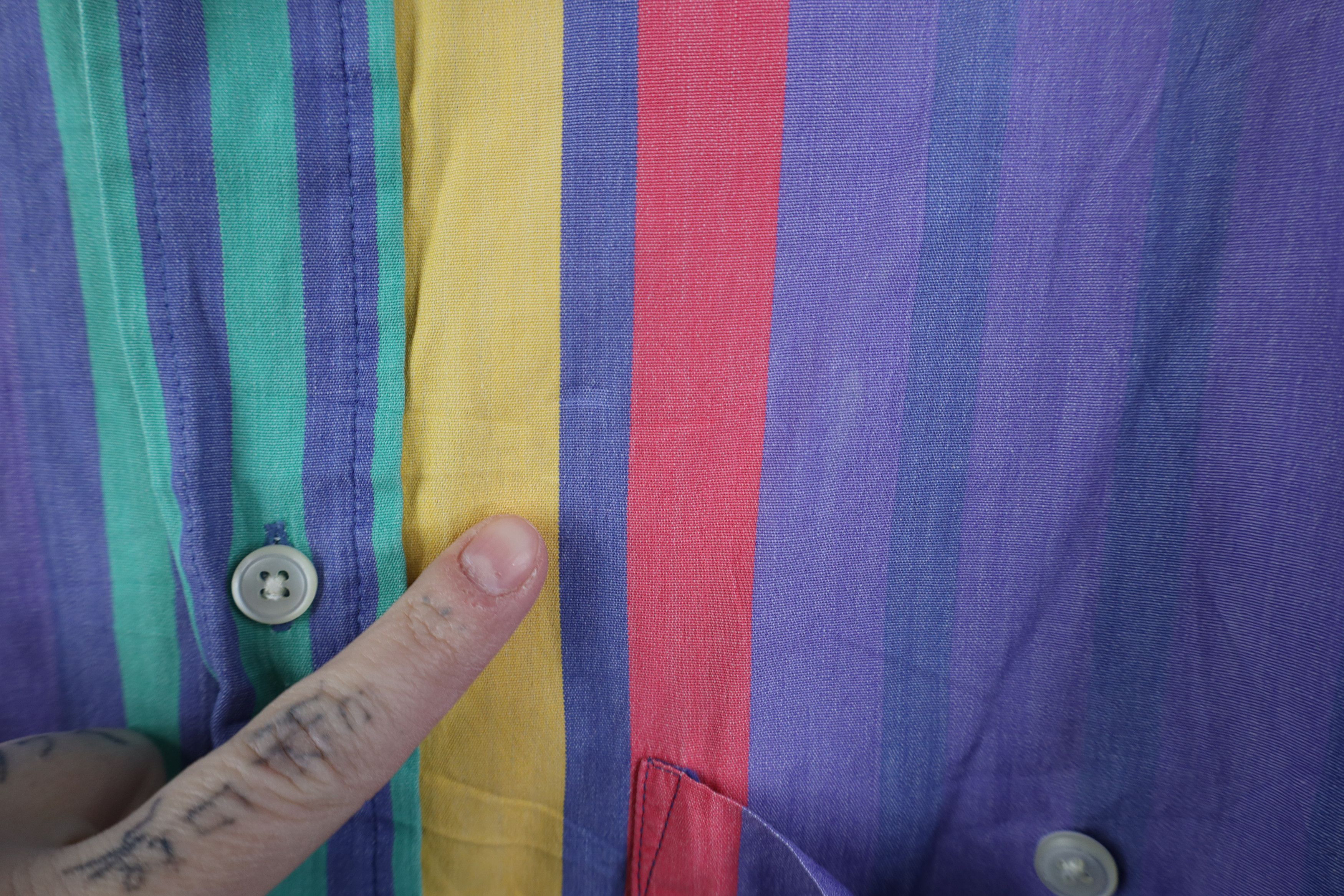 Nautica Vintage 90s Nautica Striped Short Sleeve Button Shirt Size US L / EU 52-54 / 3 - 7 Thumbnail