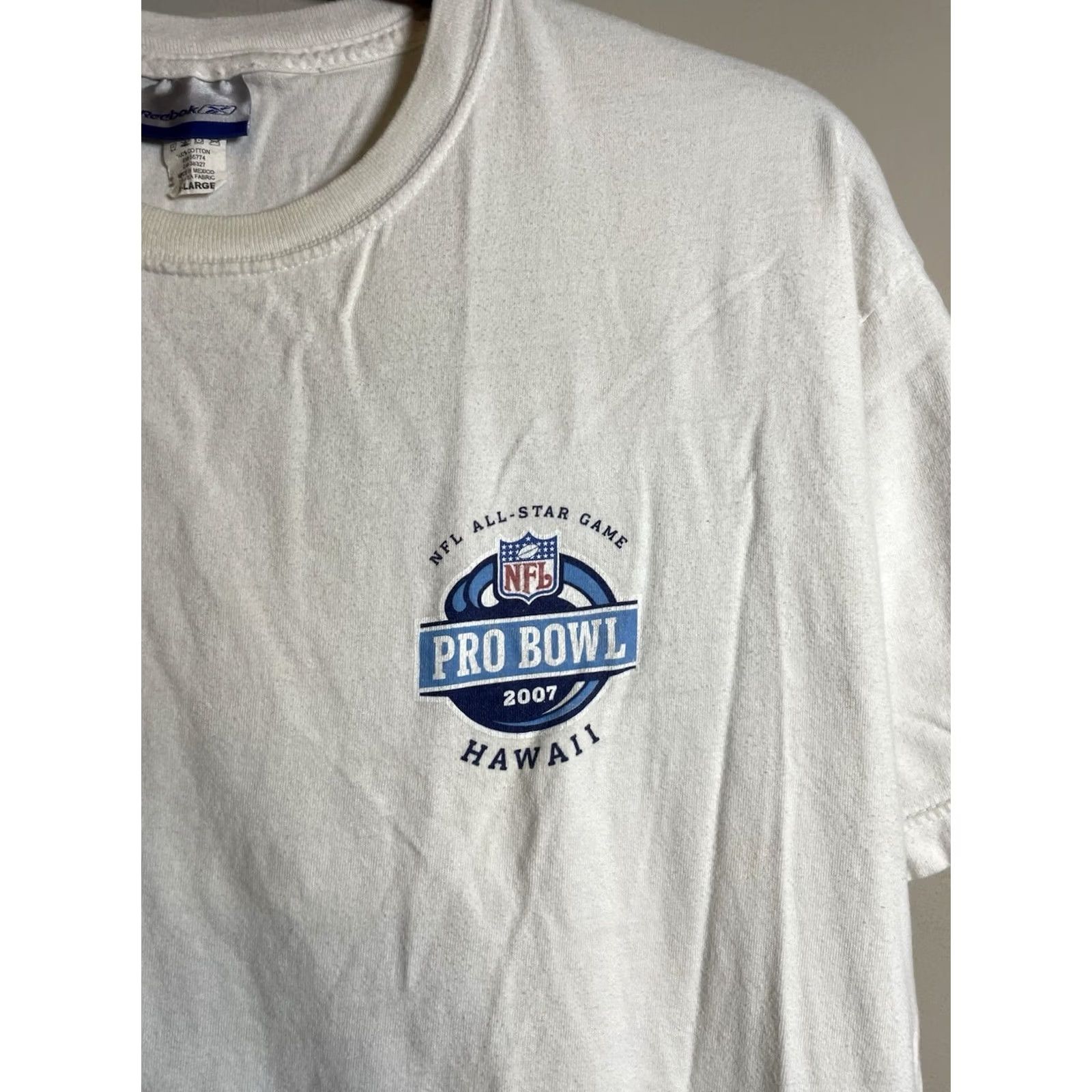 Reebok NFL Pro Bowl Hawaii 2007 Short Sleeve T Shirt Men's XL White Logo Athletic (C502) Size US XL / EU 56 / 4 - 4 Thumbnail