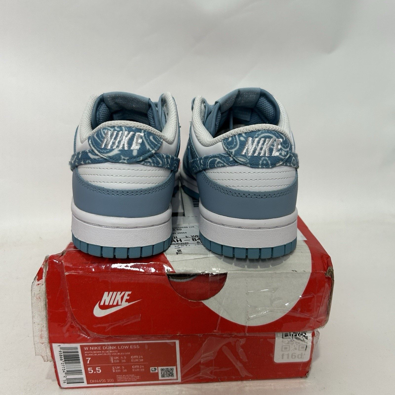 Nike Nike Dunk Low WMMS Essential Paisley Pack “Worn Blue” Size US 7 / IT 37 - 4 Thumbnail