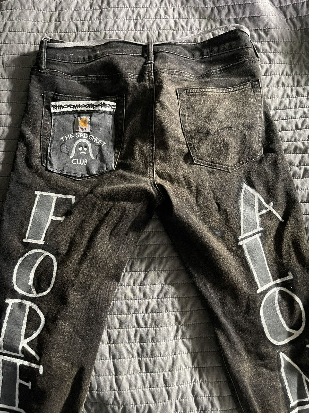 Other Custom handmade painted punk streetwear jeans 1of1 Size US 33 - 2 Thumbnail