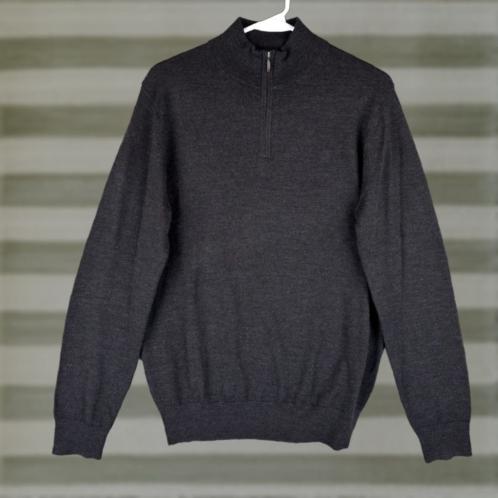 Charles Tyrwhitt Charles Tyrwhitt Sweater Mens Sweater Black Merino Wool 1/4 Zip England Rugby Shirt Hoodie? Size US L / EU 52-54 / 3 - 1 Thumbnail