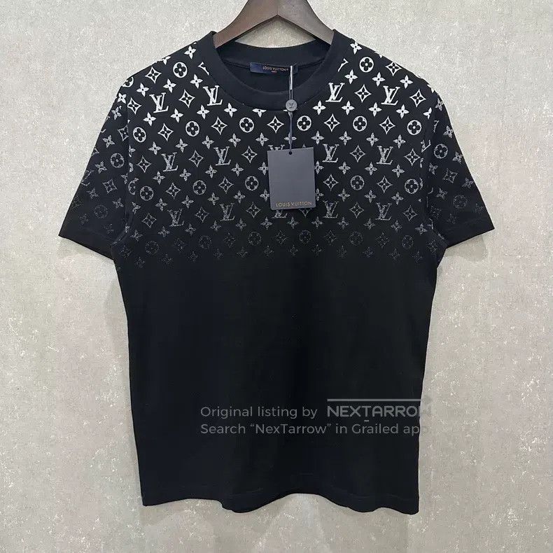 Louis Vuitton Louis Vuitton Black Gradient Old Flower Full Short Sleeve Size US S / EU 44-46 / 1 - 1 Thumbnail