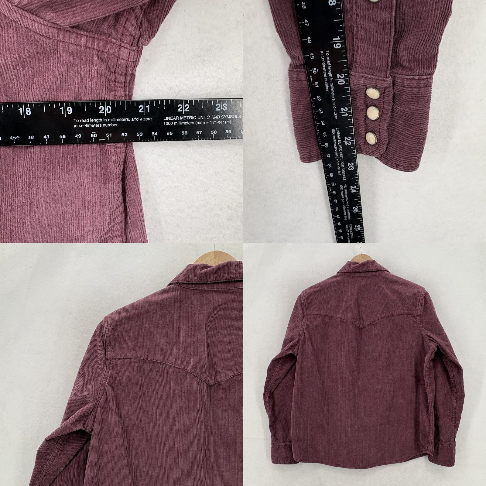 Faherty VINTAGE Faherty Stretch Cord Western Shirt Womens Small Catawba Grape Corduroy Cowboy Size S / US 4 / IT 40 - 8 Thumbnail