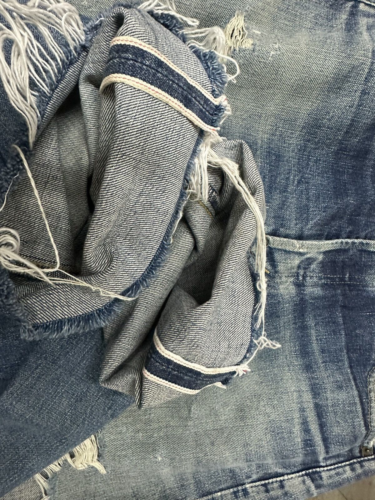 Levi's Veryrare Distressed LEVIS Buckle Selvedge Vintage Denim Size US 30 / EU 46 - 9 Thumbnail