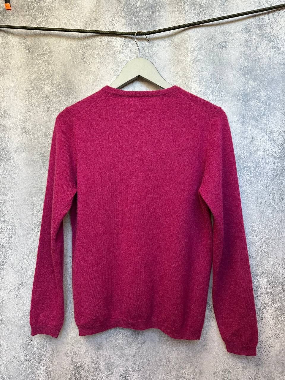 Designer Lochmere Cashmere Sweater Crew Neck Magenta Color Jumper Size M / US 6-8 / IT 42-44 - 3 Thumbnail