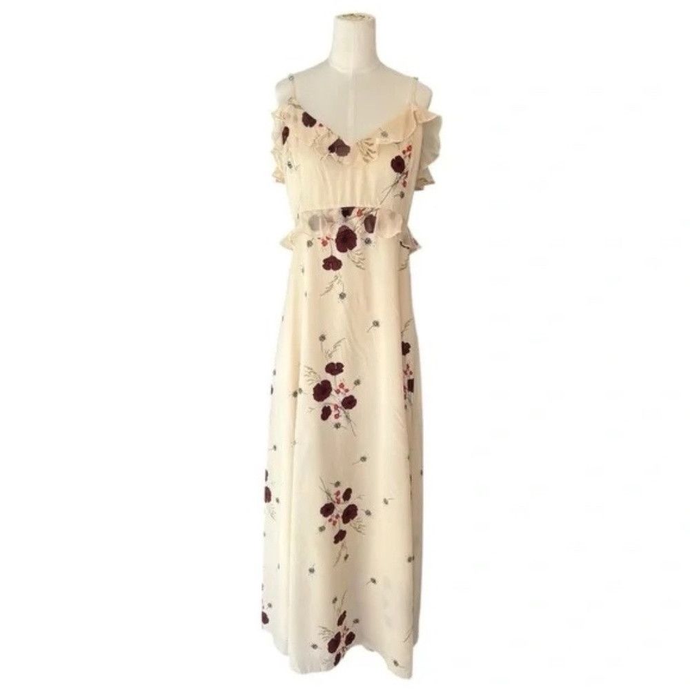 Joie JOIE NWT Joie Cassiel Floral 100% Silk Ruffle Maxi Dress in Size L / US 10 / IT 46 - 7 Thumbnail